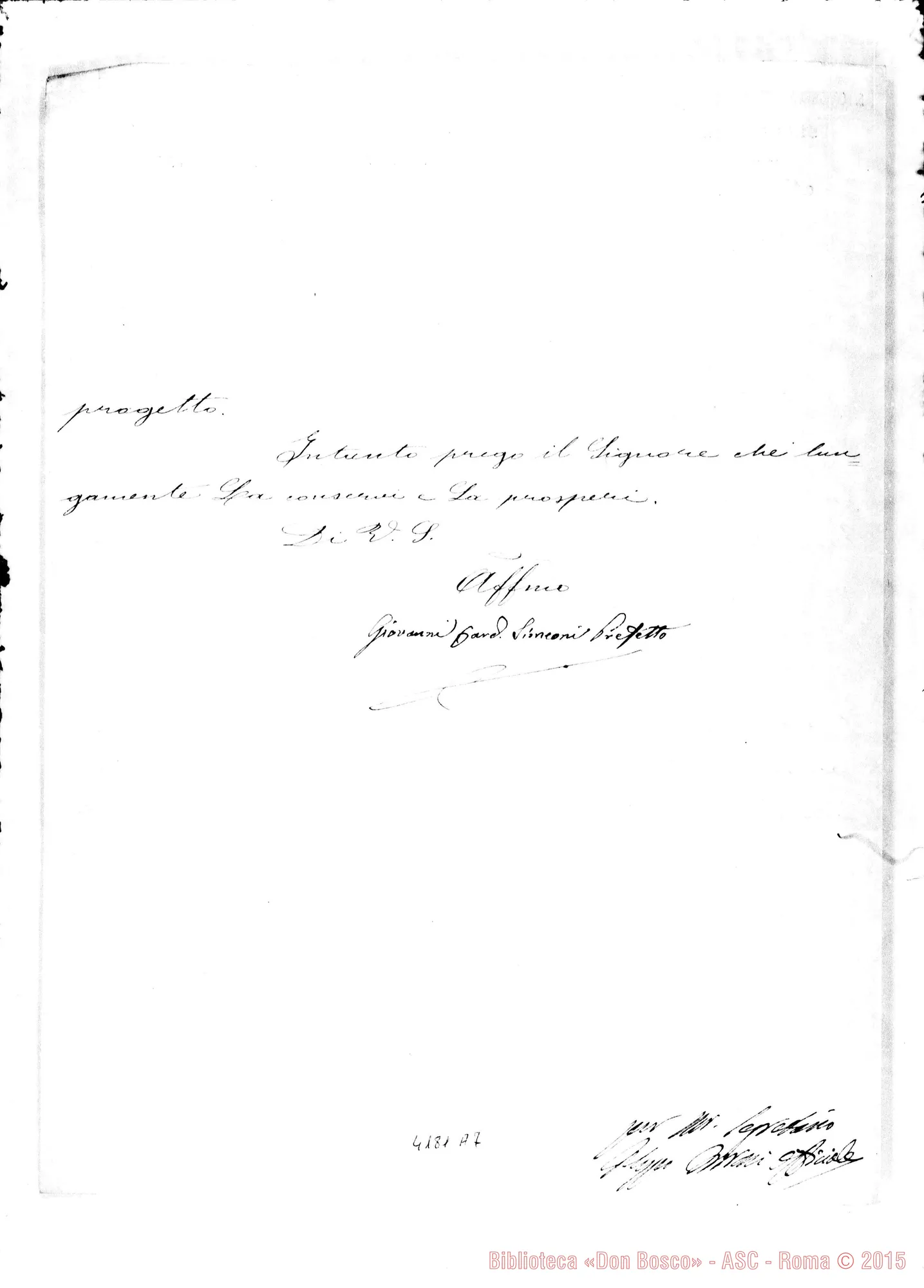 Fotogramma A 7 — Card. Simeoni-Don Bosco. Roma, 7-07-1883
