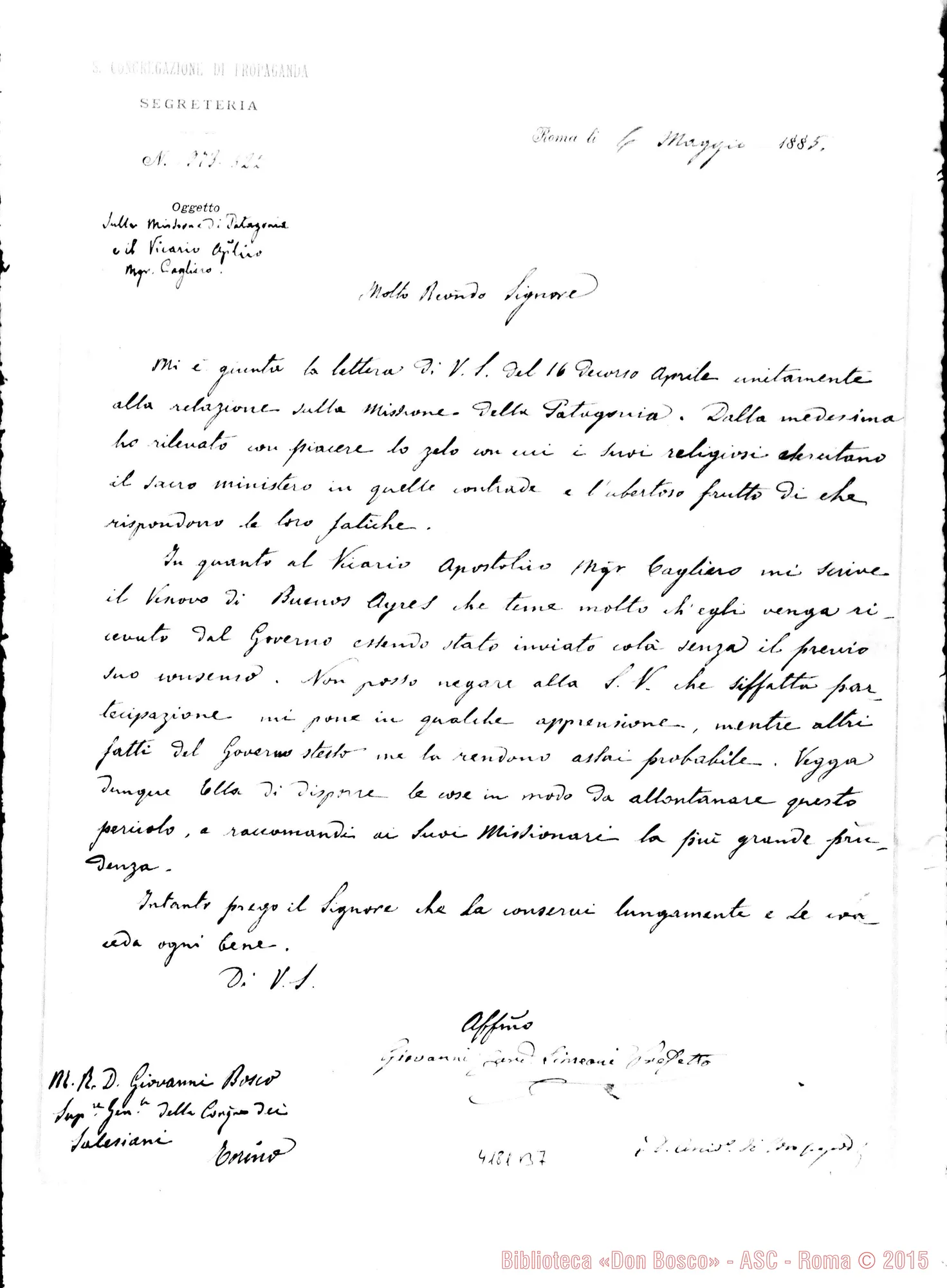 Fotogramma B 7 — Card. Simeoni-Don Bosco. Roma, 6-05-1885