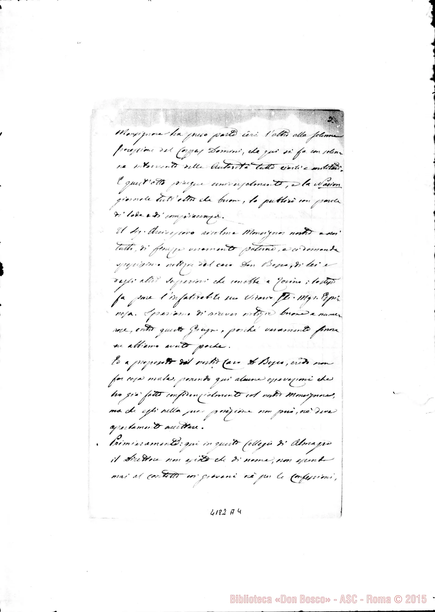 Fotogramma A 4 — Don Antonio Riccardi-Don Rua. Buenos Aires, 6-06-1887