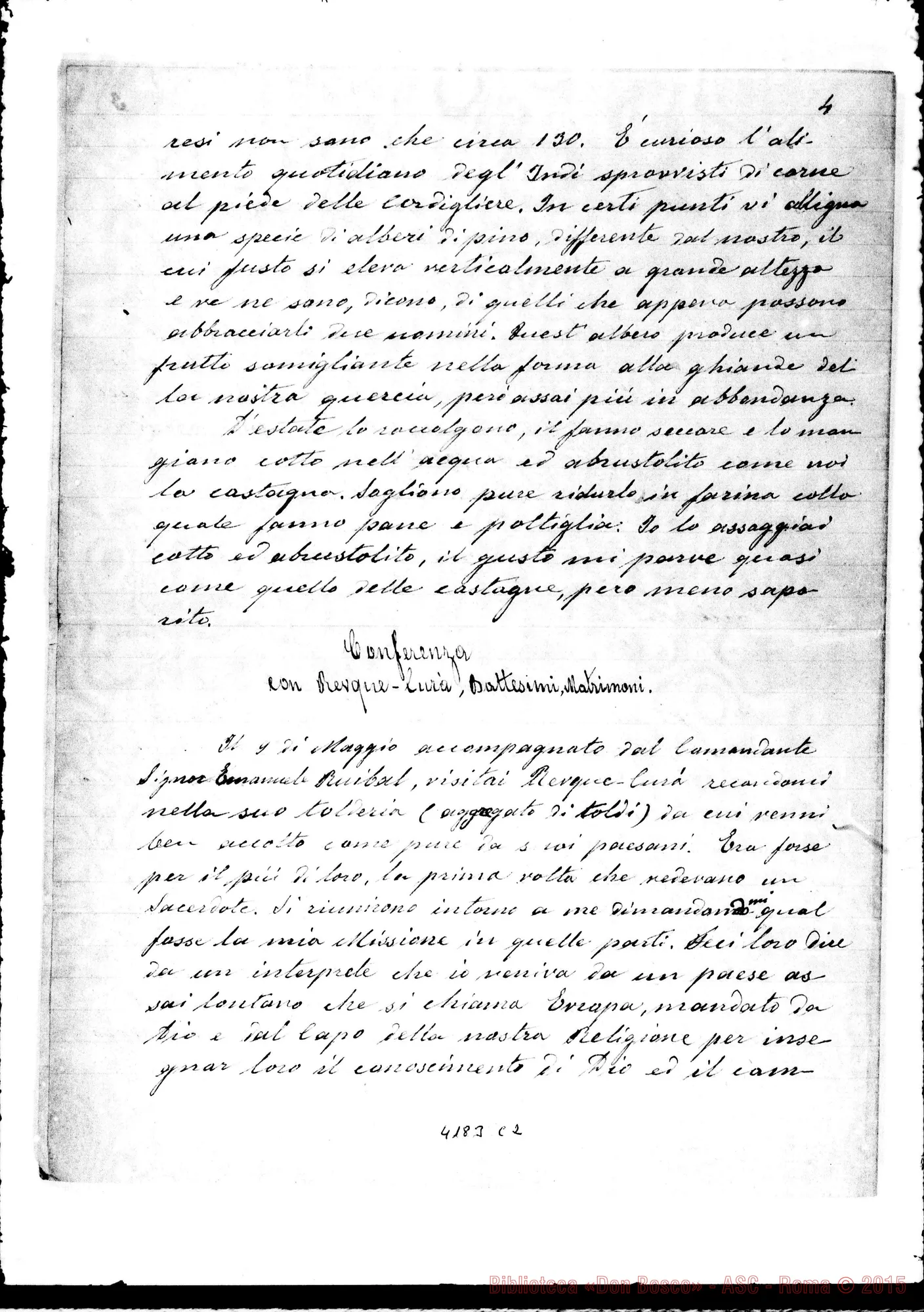 Fotogramma C 2 — Relazione ai Superiori: Don Bosco. 1883, il 9 di agosto. D. Milanesio