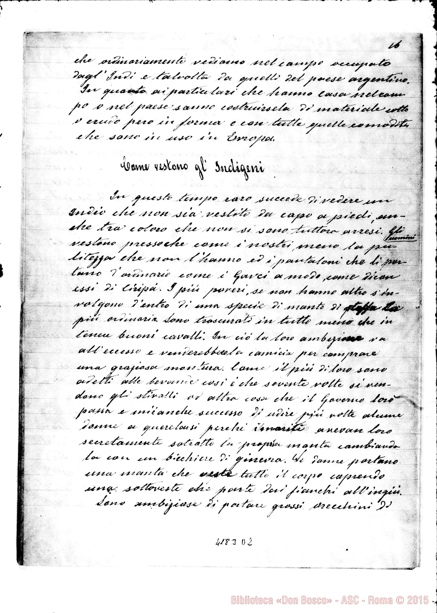 Fotogramma D 2 — Relazione ai Superiori: Don Bosco. 1883, il 9 di agosto. D. Milanesio