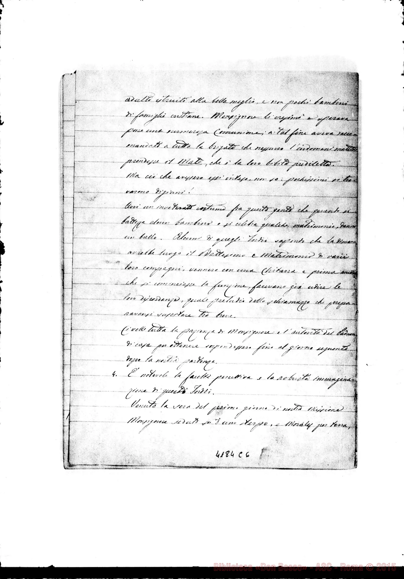 Fotogramma C 6 — Relazione di D. Milanesio A D. Bosco. 1886. Sul Rio Colorado