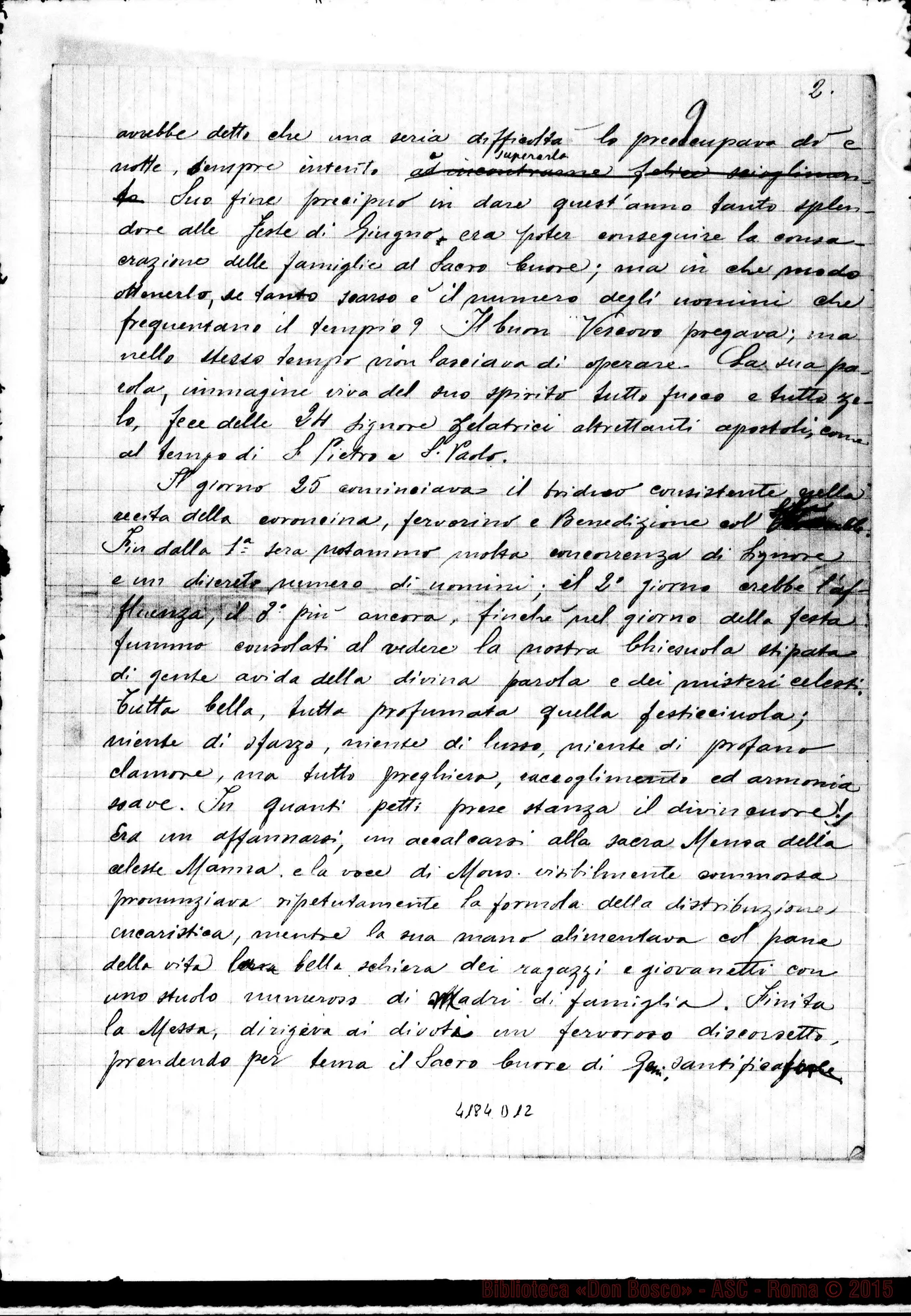 Fotogramma D 12 — Relazione di Don Dallera Carlo, il 18-07-1889
