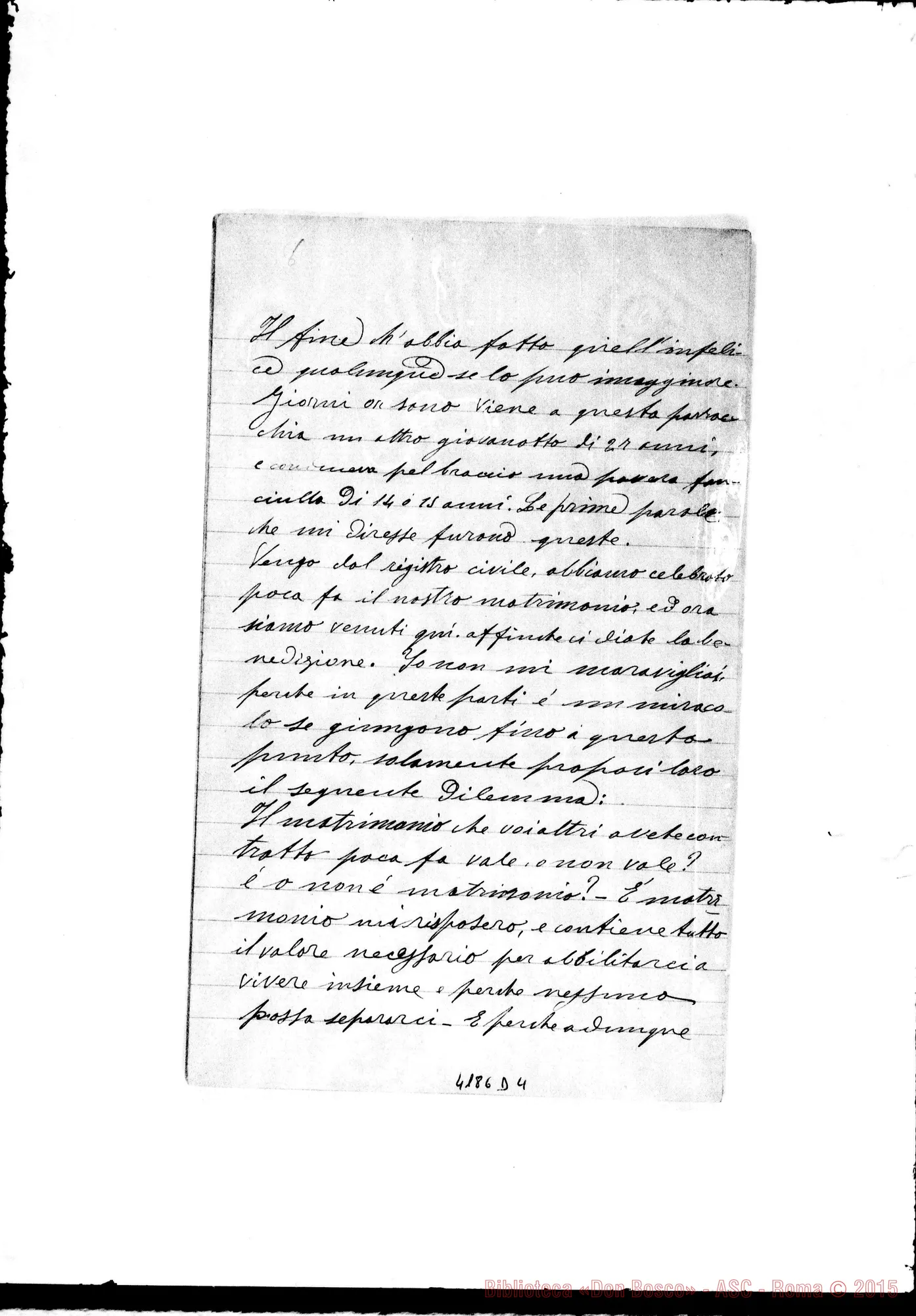 Fotogramma D 4 — A Don Rua dalla Patagonia, il 29-04-1893. Incompleta Autogr. Rua