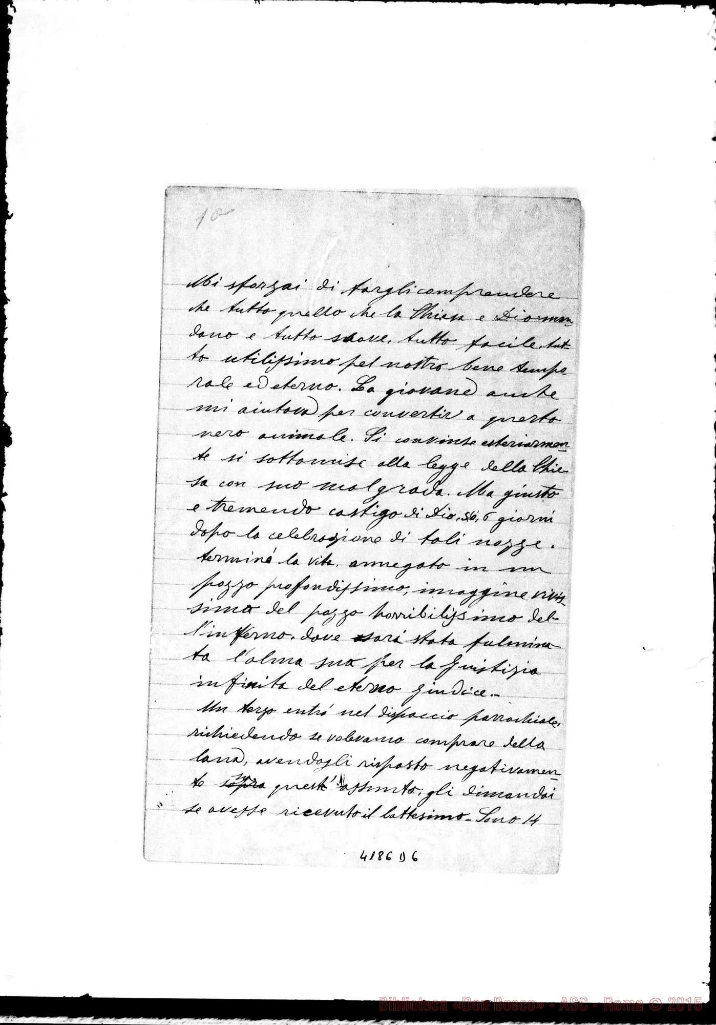 Fotogramma D 6 — A Don Rua dalla Patagonia, il 29-04-1893. Incompleta Autogr. Rua