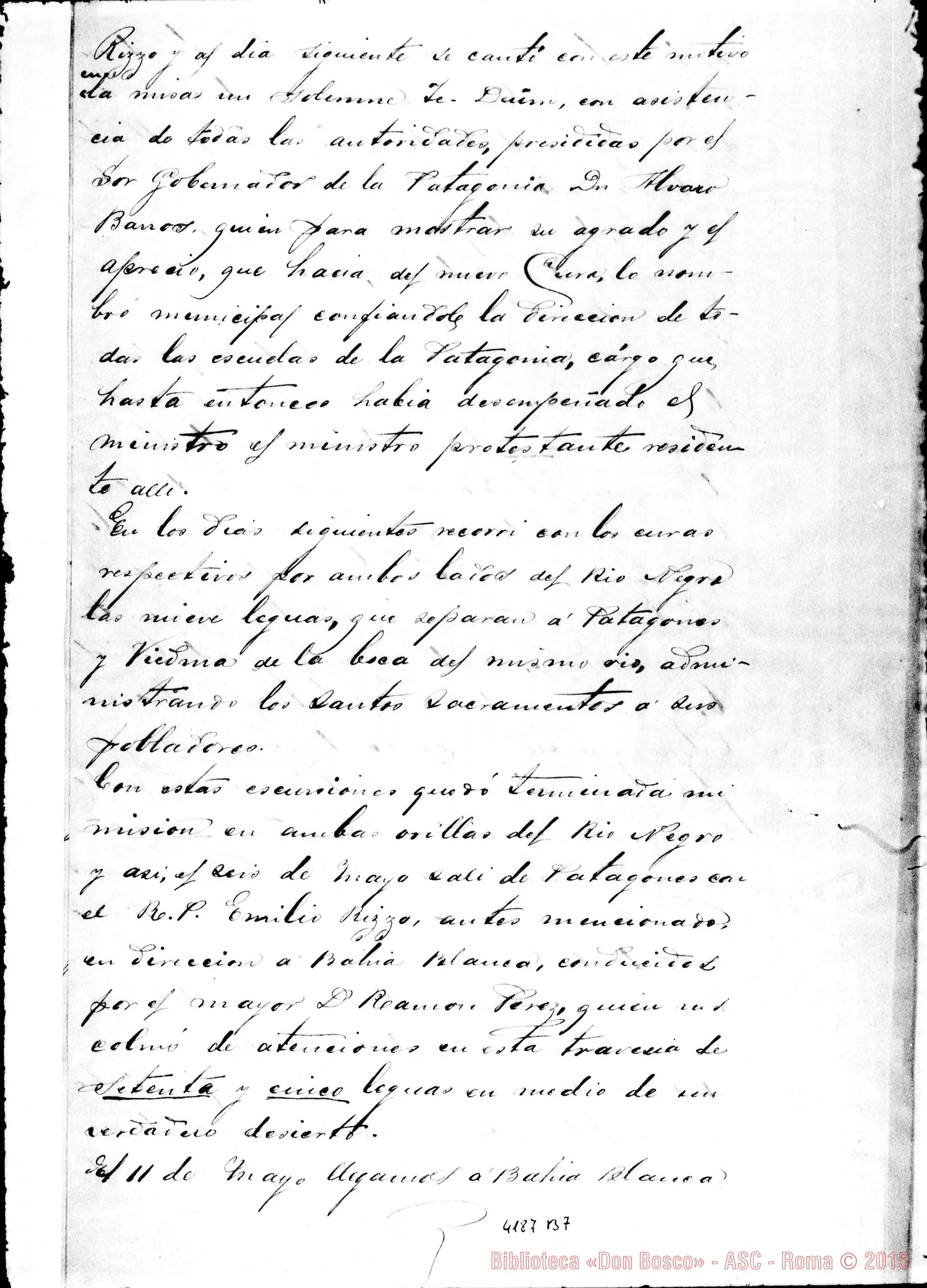 Fotogramma B 7 — Relazione di Mons. Espinoza A Mons. Aneyros. Luglio 1880