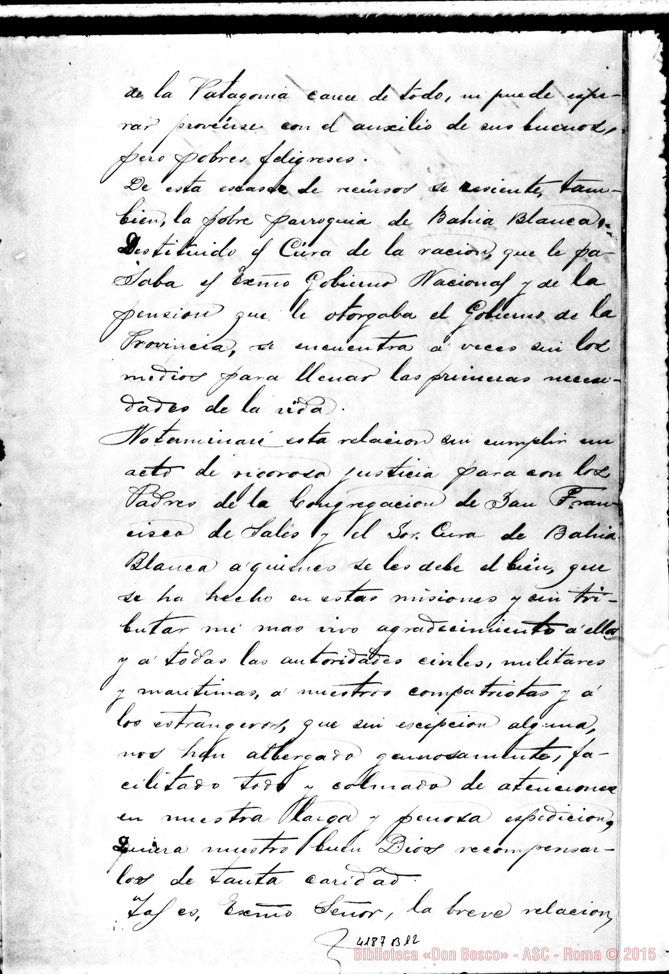 Fotogramma B 12 — Relazione di Mons. Espinoza A Mons. Aneyros. Luglio 1880