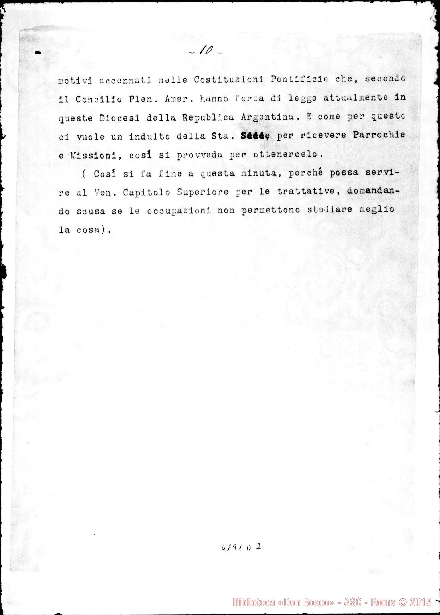 Fotogramma D 2 — Don Vespignani-Mons. Achille Locatelli, intemunzio. Relazione, 03-1910