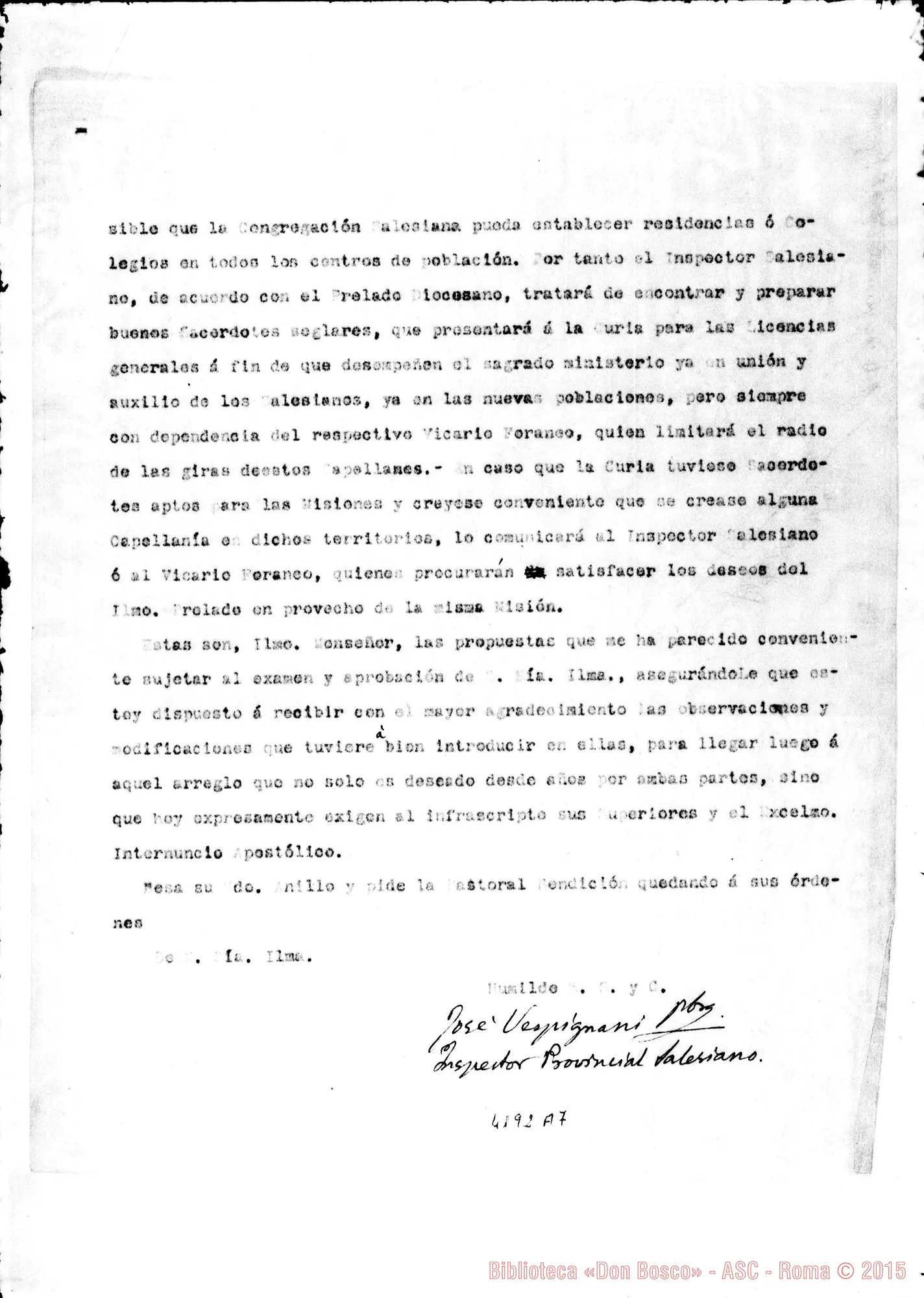 Fotogramma A 7 — Don Vespignani-Mons. Terrero. Buenos Aires, 22-02-1911