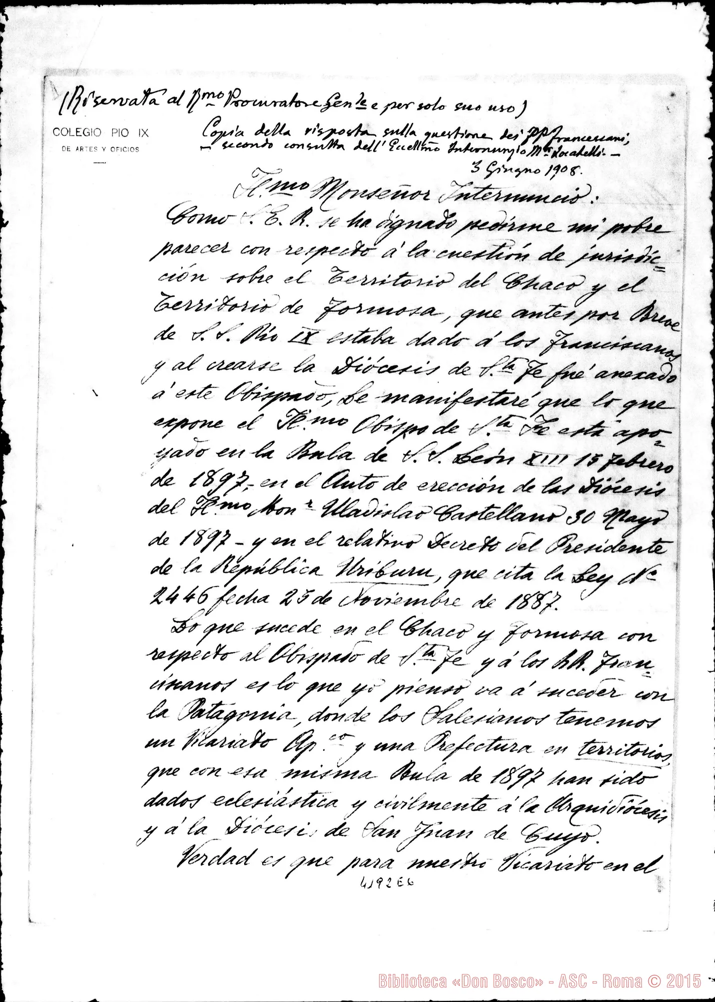 Fotogramma E 6 — I Francescani all’Internunzio Mons. Locatelli, il 3-06-1908