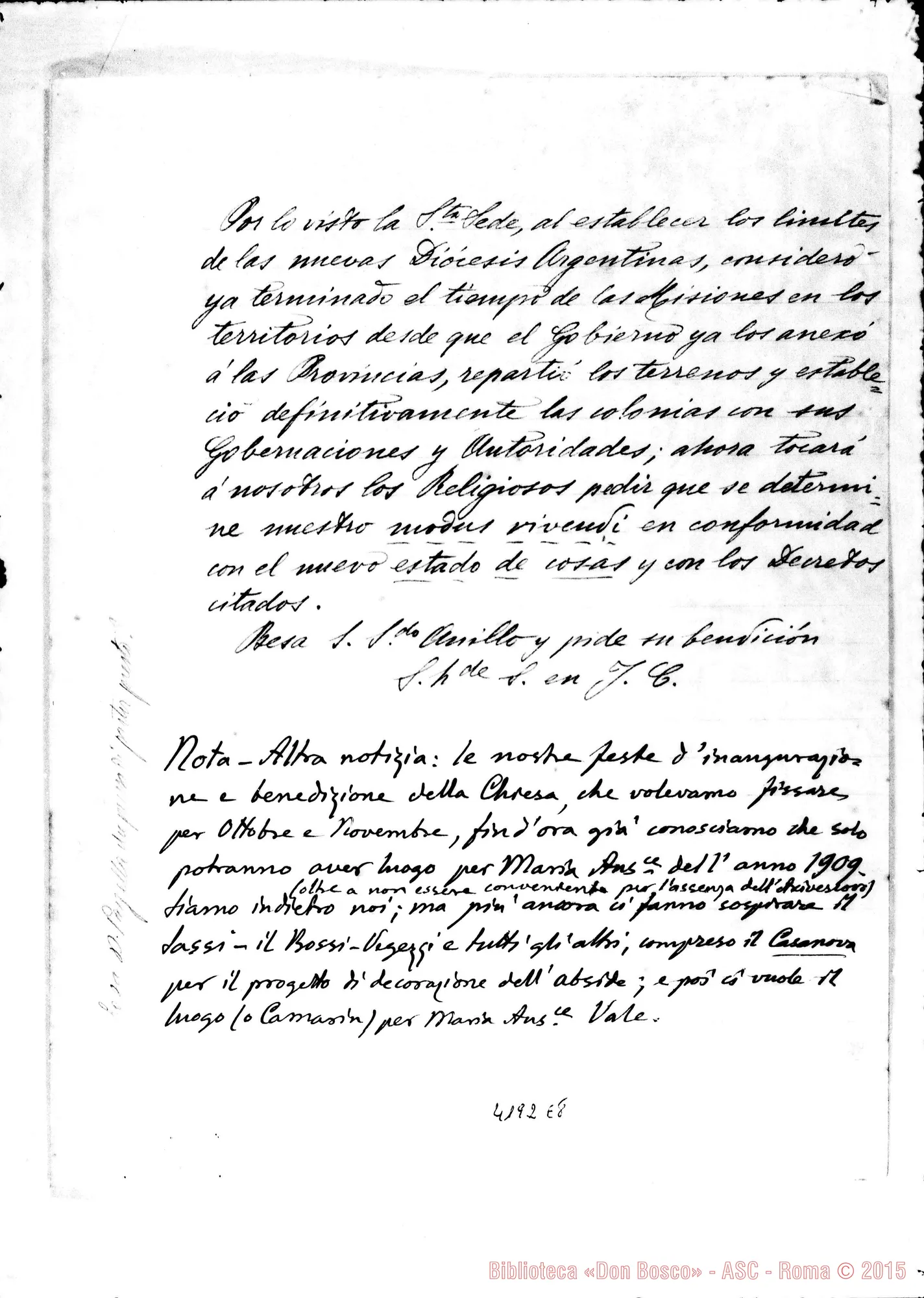 Fotogramma E 8 — I Francescani all’Internunzio Mons. Locatelli, il 3-06-1908
