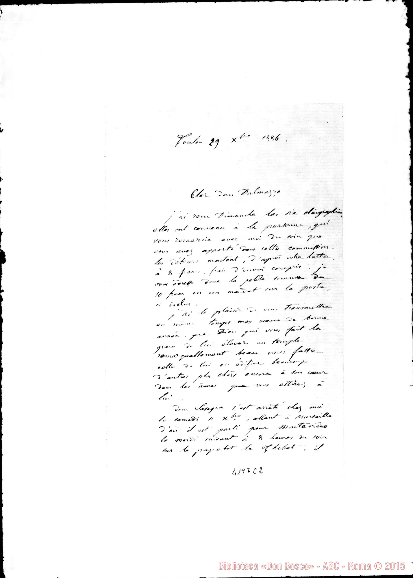 Fotogramma C 2 — Comte Colle-Don Dalmazzo. Toulon, 29-12-1886