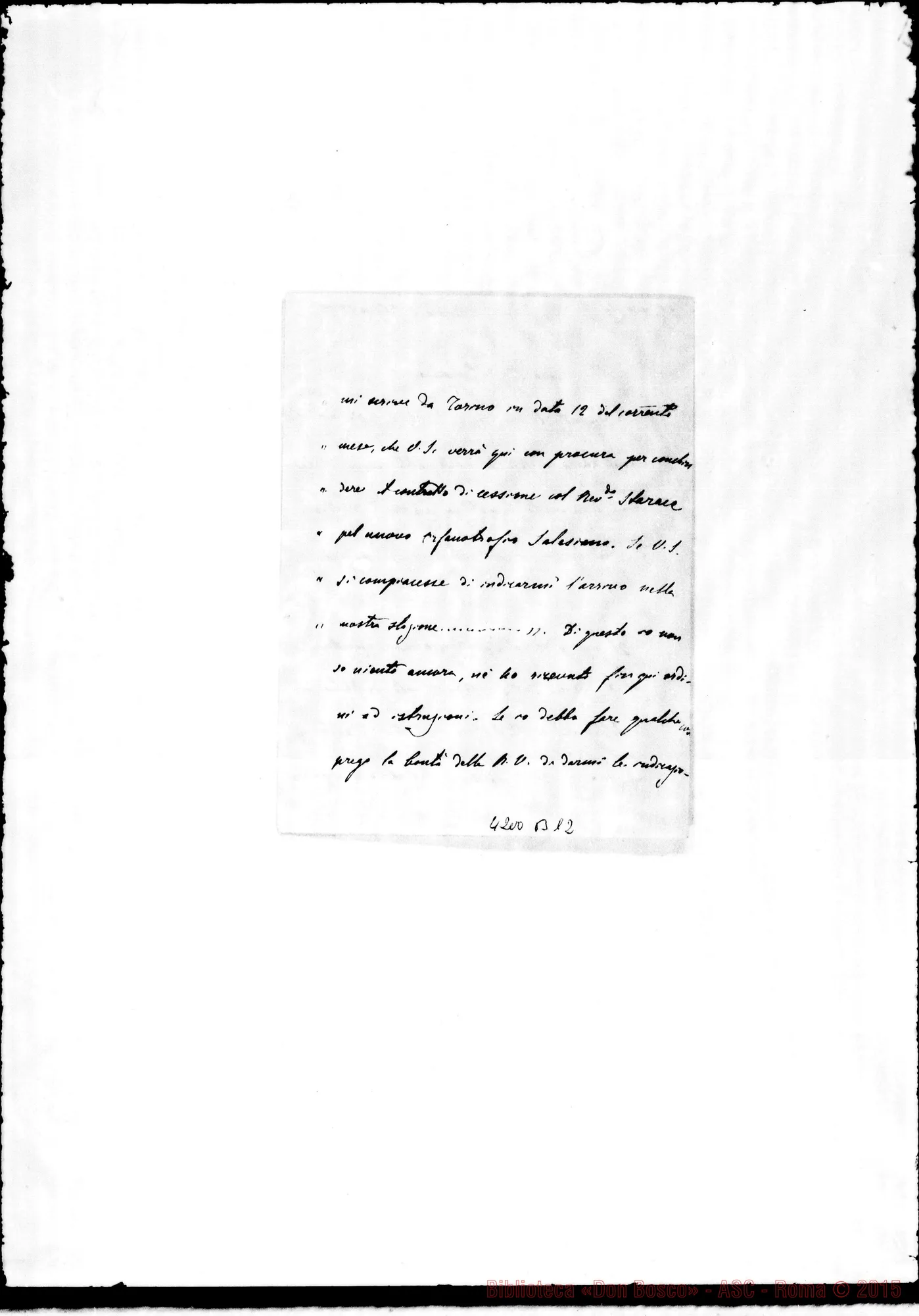 Fotogramma B 12 — Don Cagliero C.-Don Durando. Roma, 1-06-1892. Terracina-Artena-Castellammare