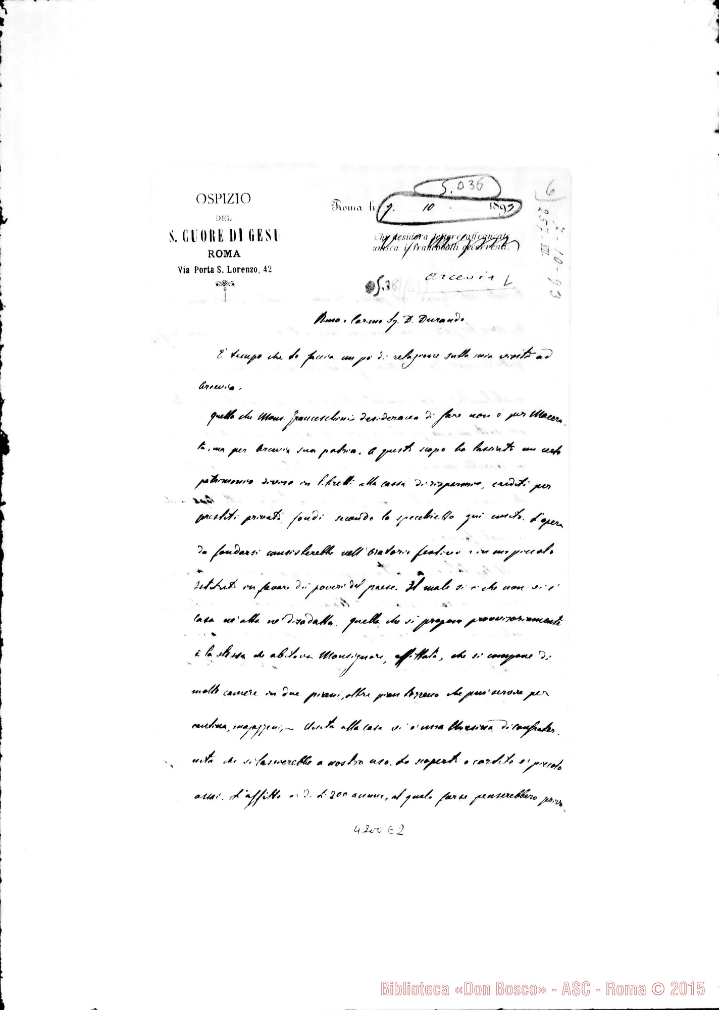 Fotogramma E 2 — Don Cagliero C.-Don Durando. Roma, 7-10-1893. Arcevia