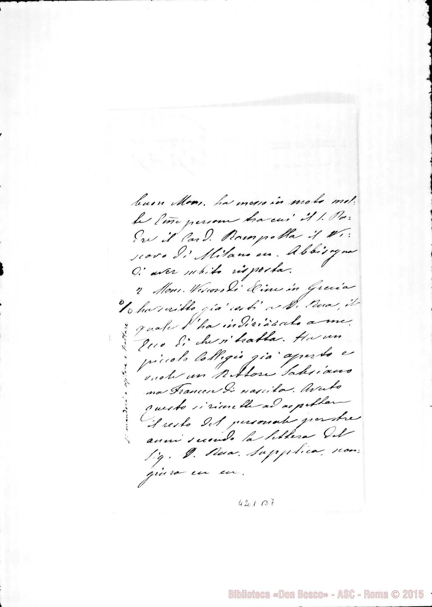 Fotogramma B 7 — Don Cagliero C.-Don Durando. Roma, 3-06-1895. Atri Tine (Grecia)