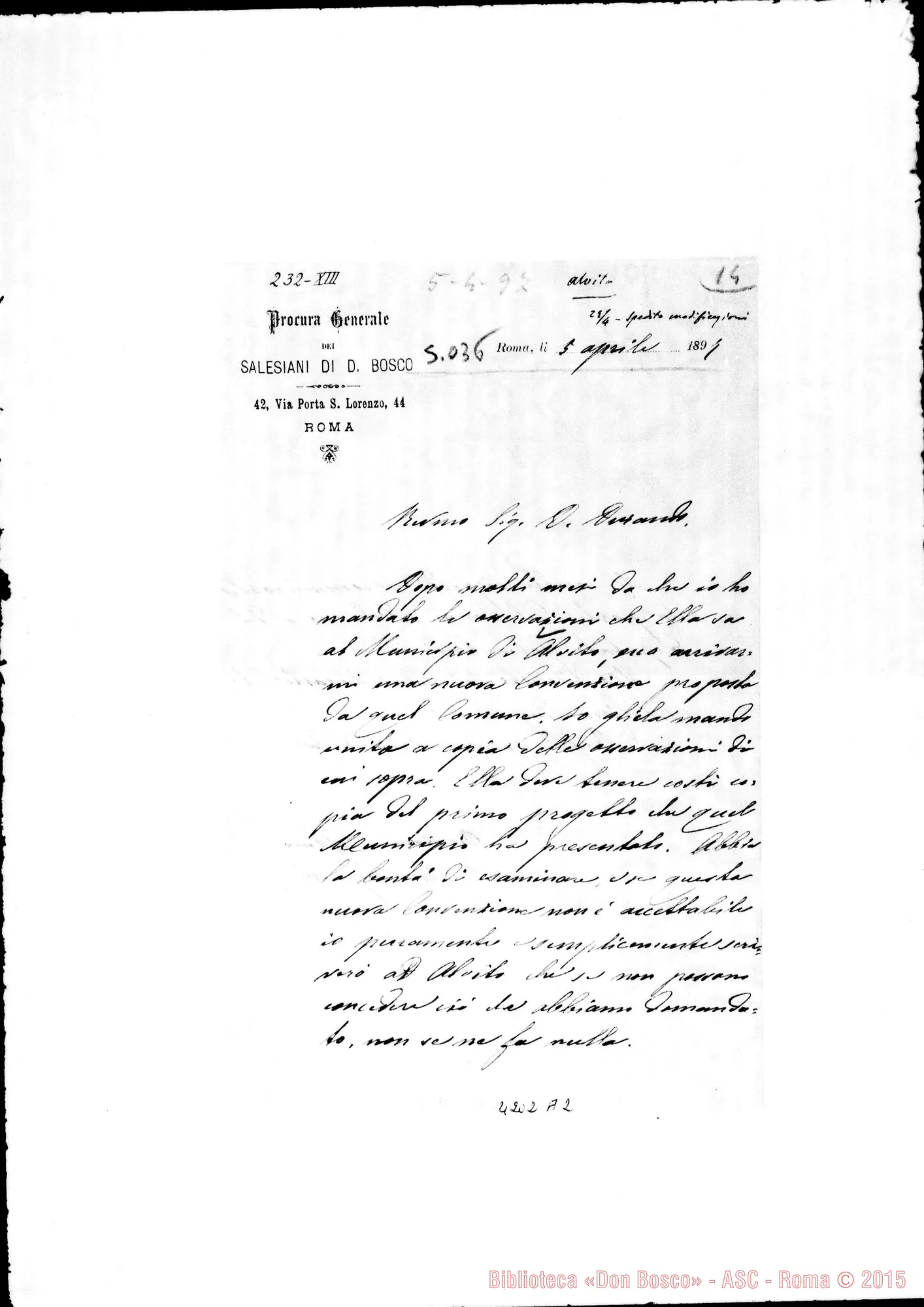 Fotogramma A 2 — Don Cagliero C.-Don Durando. Roma, 5-04-1897. Alvito