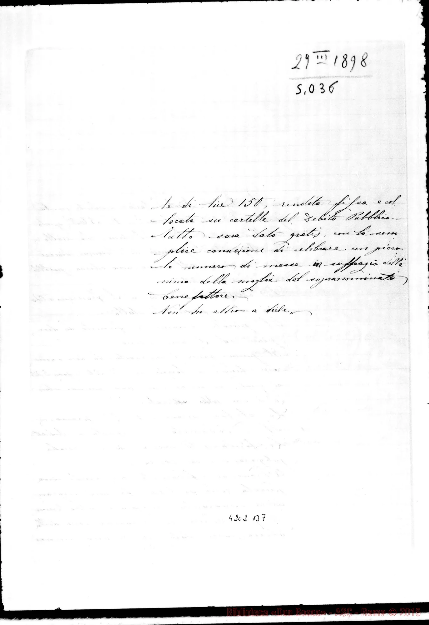 Fotogramma B 7 — Don Cagliero C.-Don Durando. Roma, 29-03-1898. Papasidero
