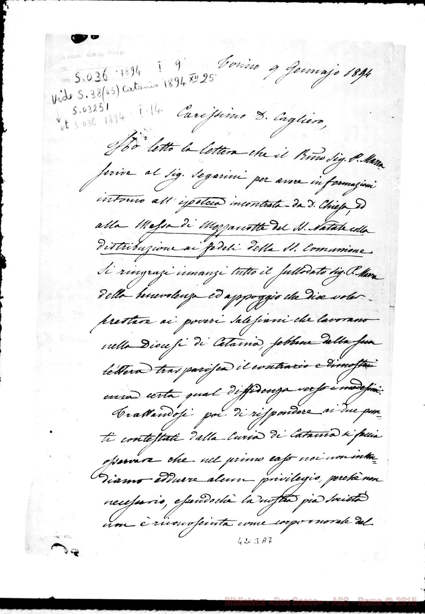 Fotogramma A 7 — Don Berto-Don Cagliero C.. Torino, 9-01-1894. Su Don Segarmi