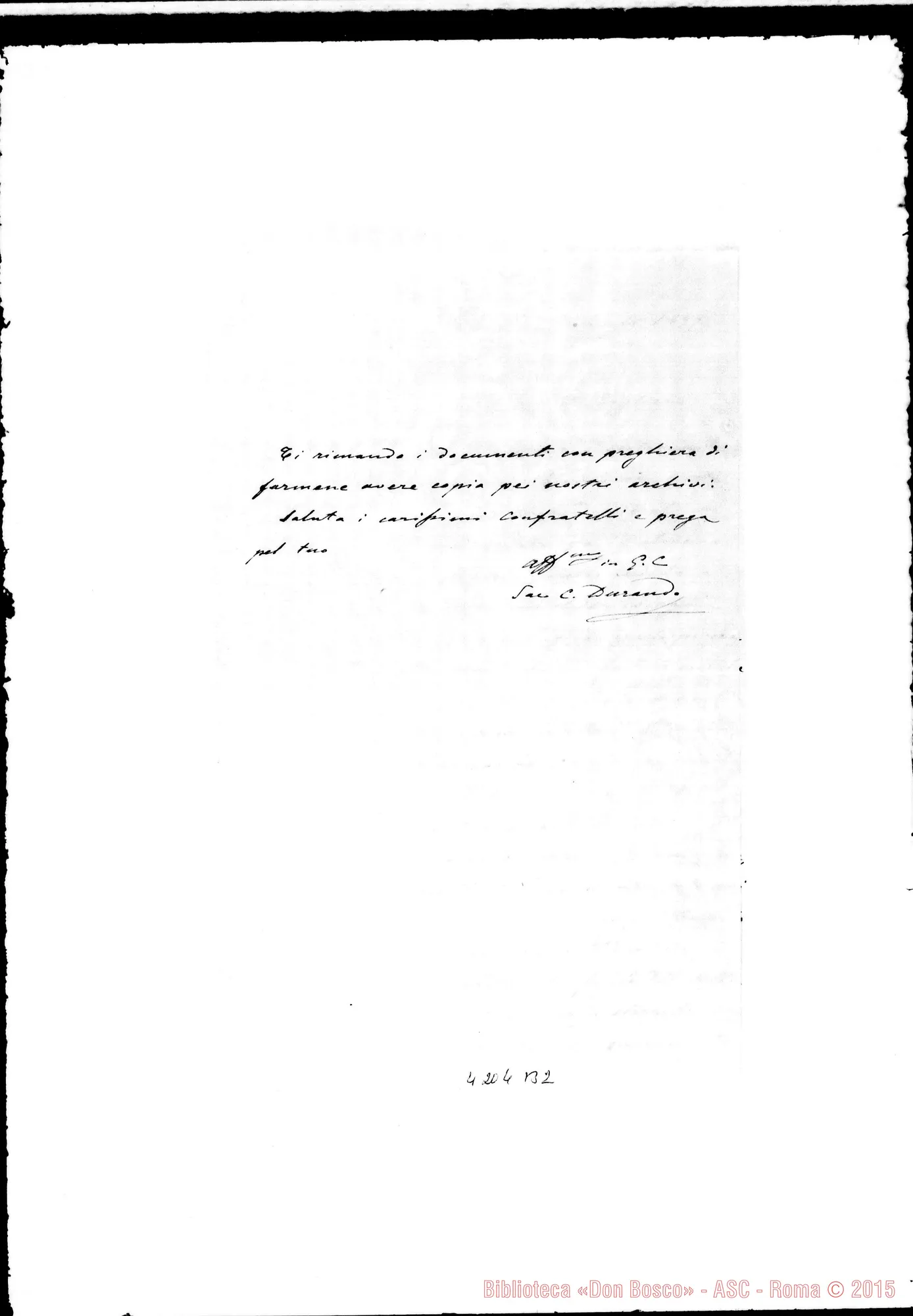 Fotogramma B 2 — Don Durando-Don Cagliero C.. Torino, 22-02-1897. Sarzana