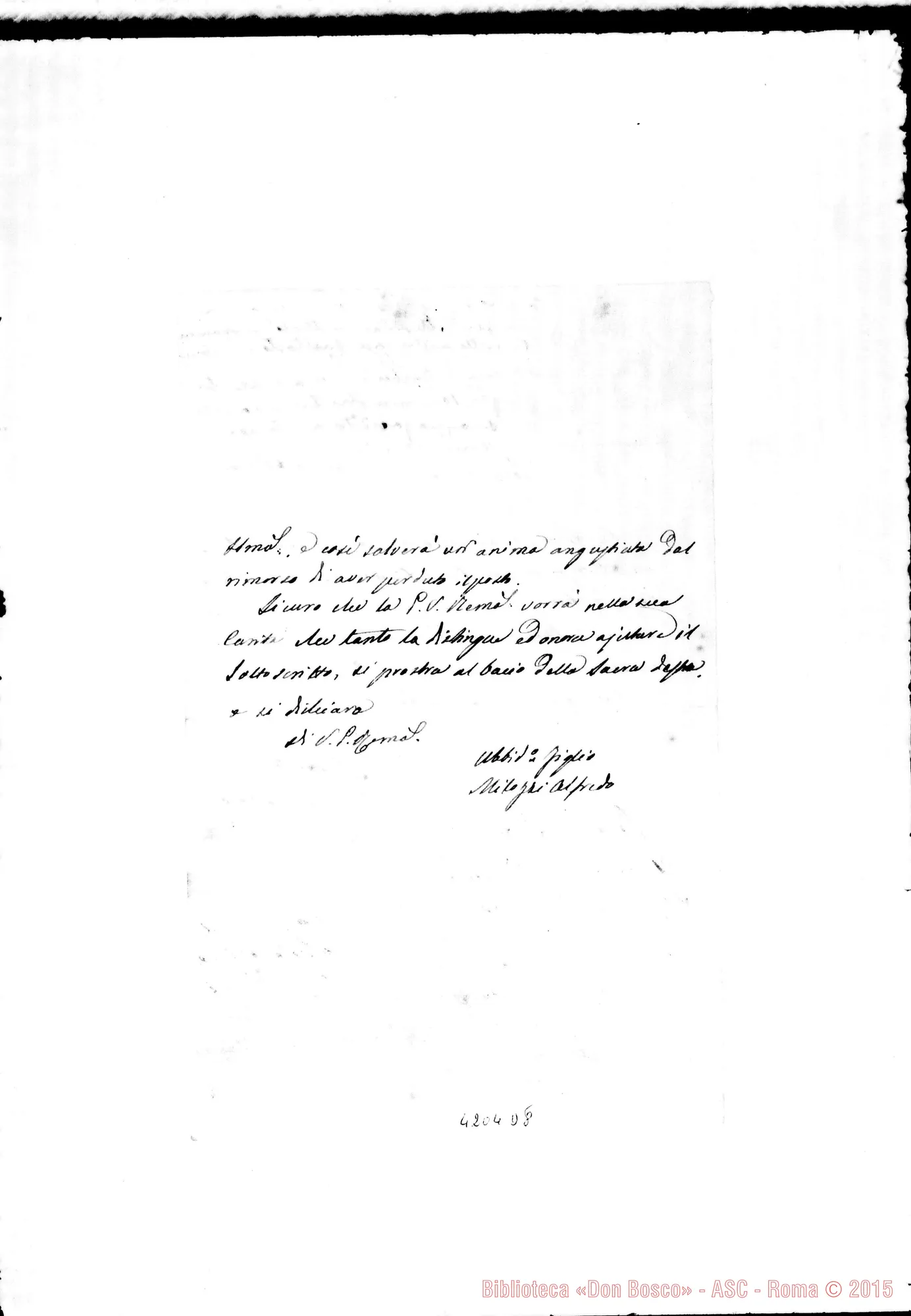 Fotogramma D 8 — Ch. Milozzi-D. Rua D. Rua-D. Cagliero D. Cagliero-D. Barberis G.B. Ottobre-Novembre 1897 Autogr. Rua