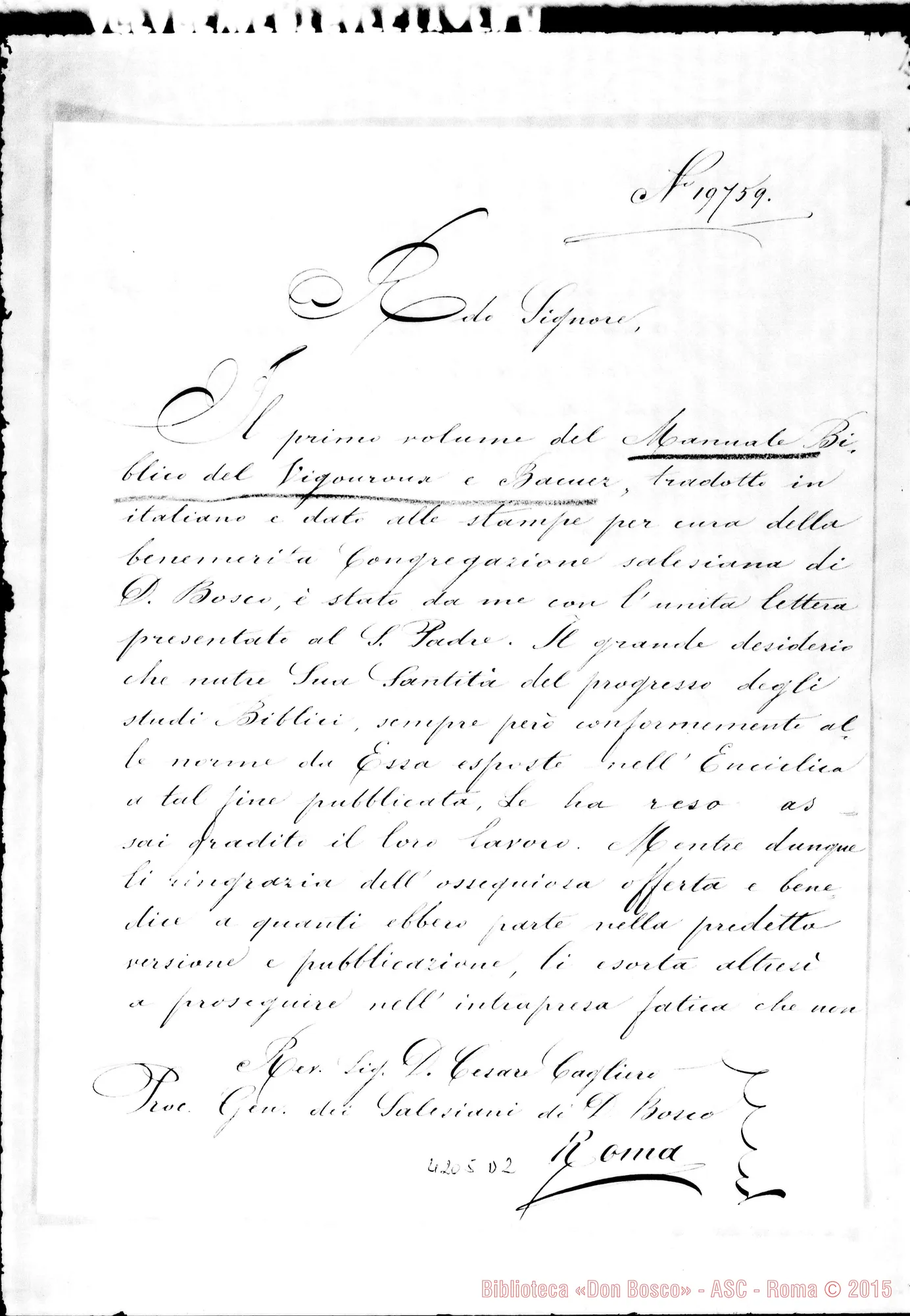 Fotogramma D 2 — Card. Rampolla-Don Cagliero C.. Roma, 17-08-1894