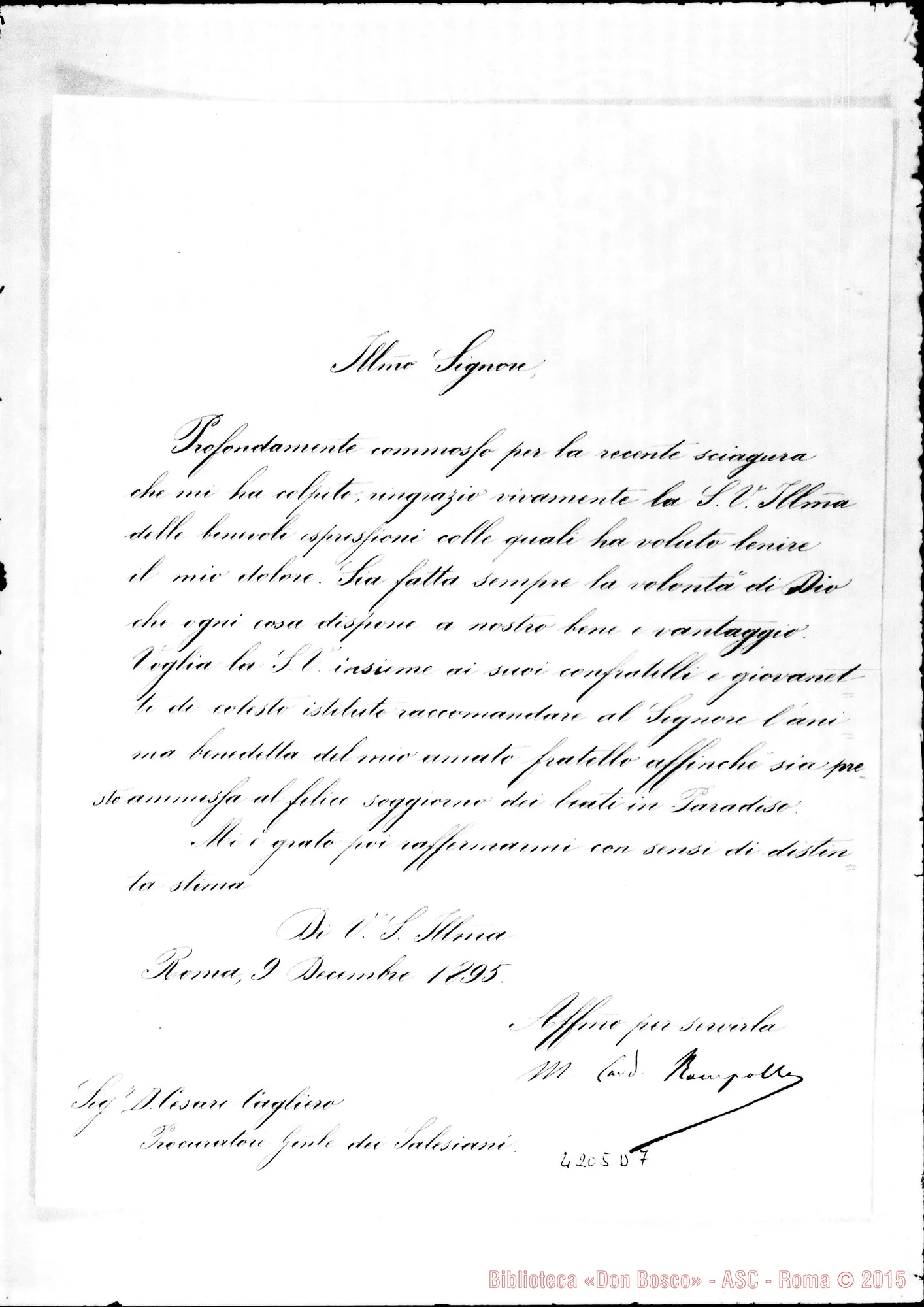 Fotogramma D 7 — Card. Rampolla-Don Cagliero. Roma, 9-12-1895