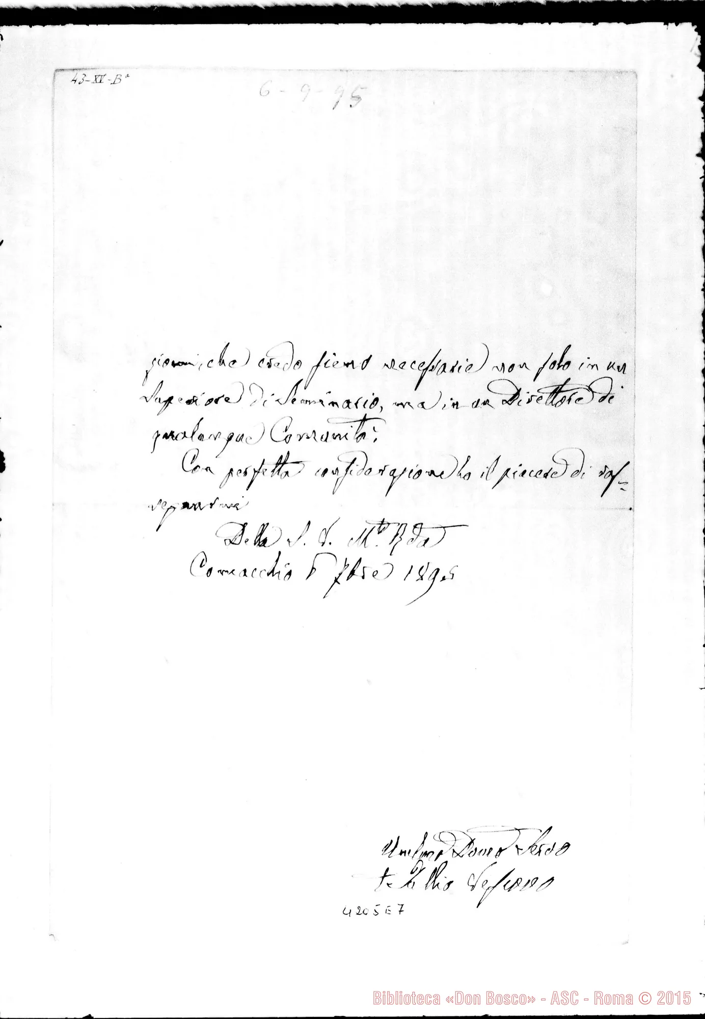 Fotogramma E 7 — Sericei Tullio, vesc. di Comacchio-Don Cagliero C.. Comacchio, 6-09-1895