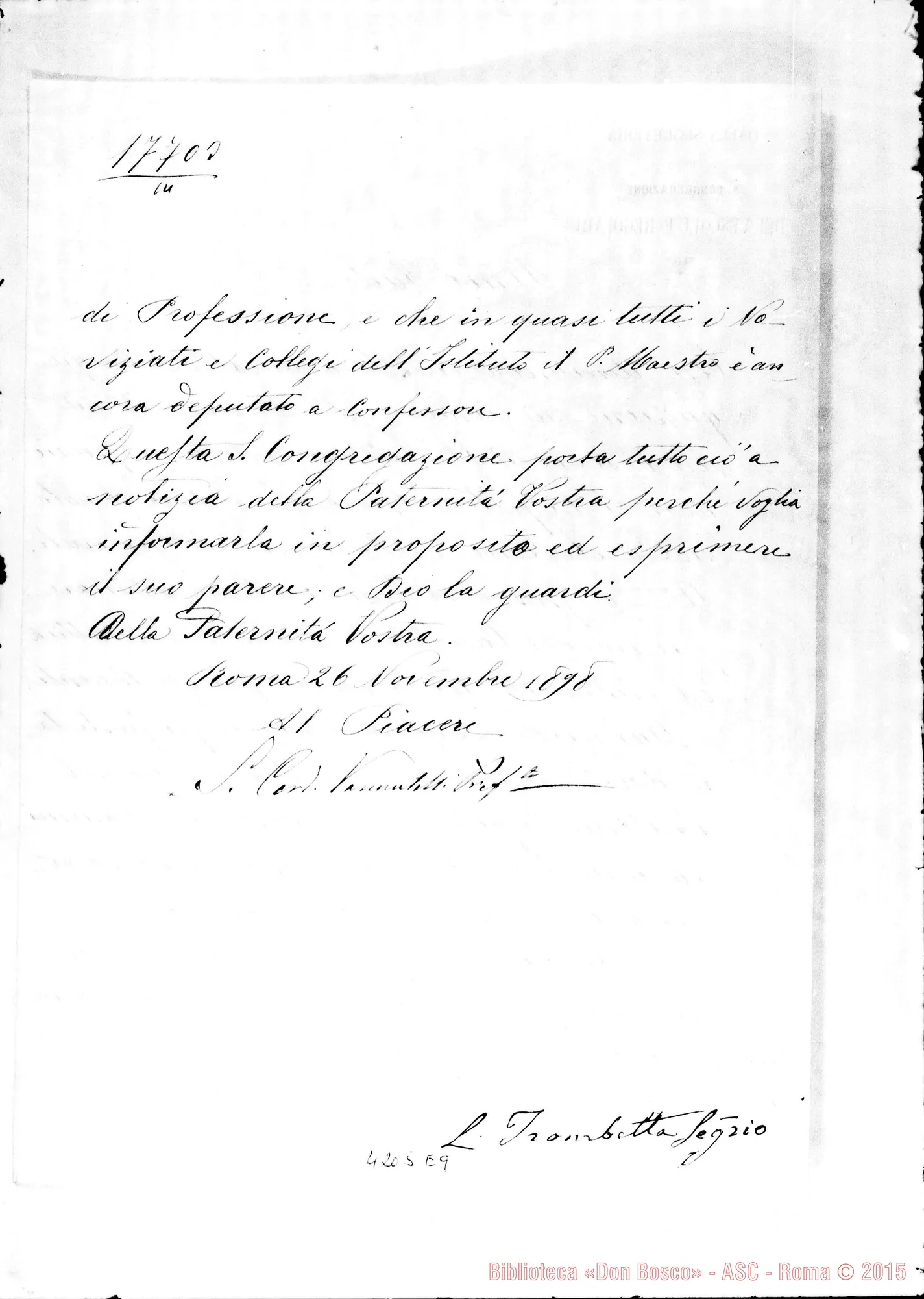 Fotogramma E 9 — Card. Vannutelli-Don Cagliero C.. Roma, 26-11-1898
