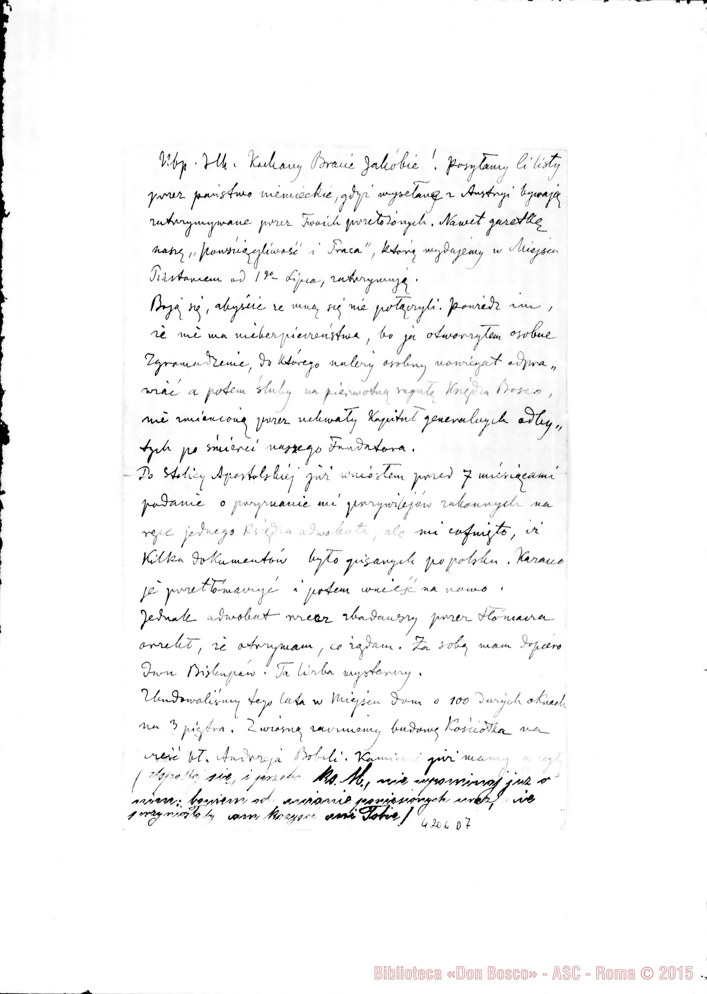 Fotogramma D 7 — Don Markiewicz-Fratello Giacomo. Miejsce, 18-10-1898. All. traduzione