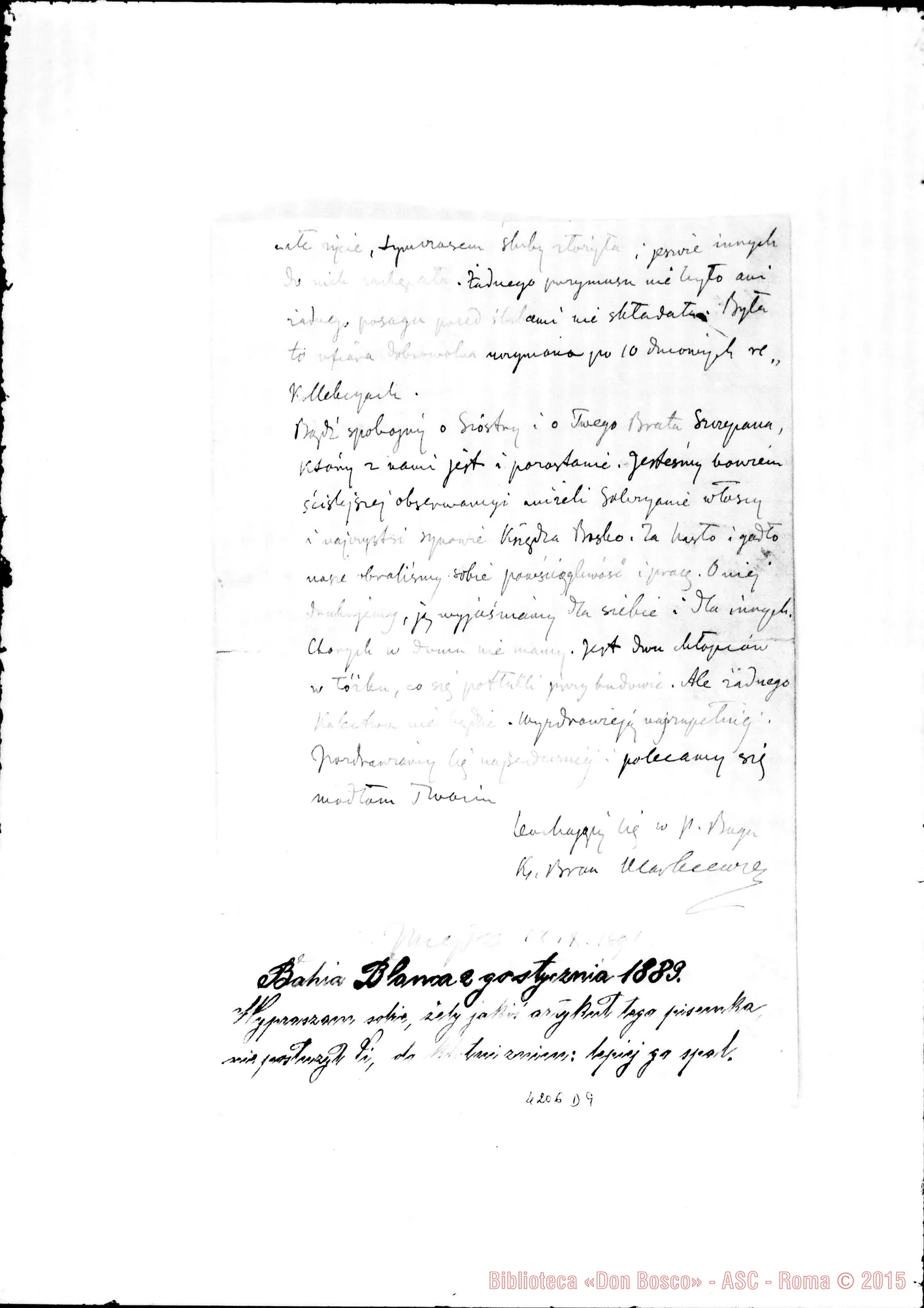 Fotogramma D 9 — Don Markiewicz-Fratello Giacomo. Miejsce, 18-10-1898. All. traduzione