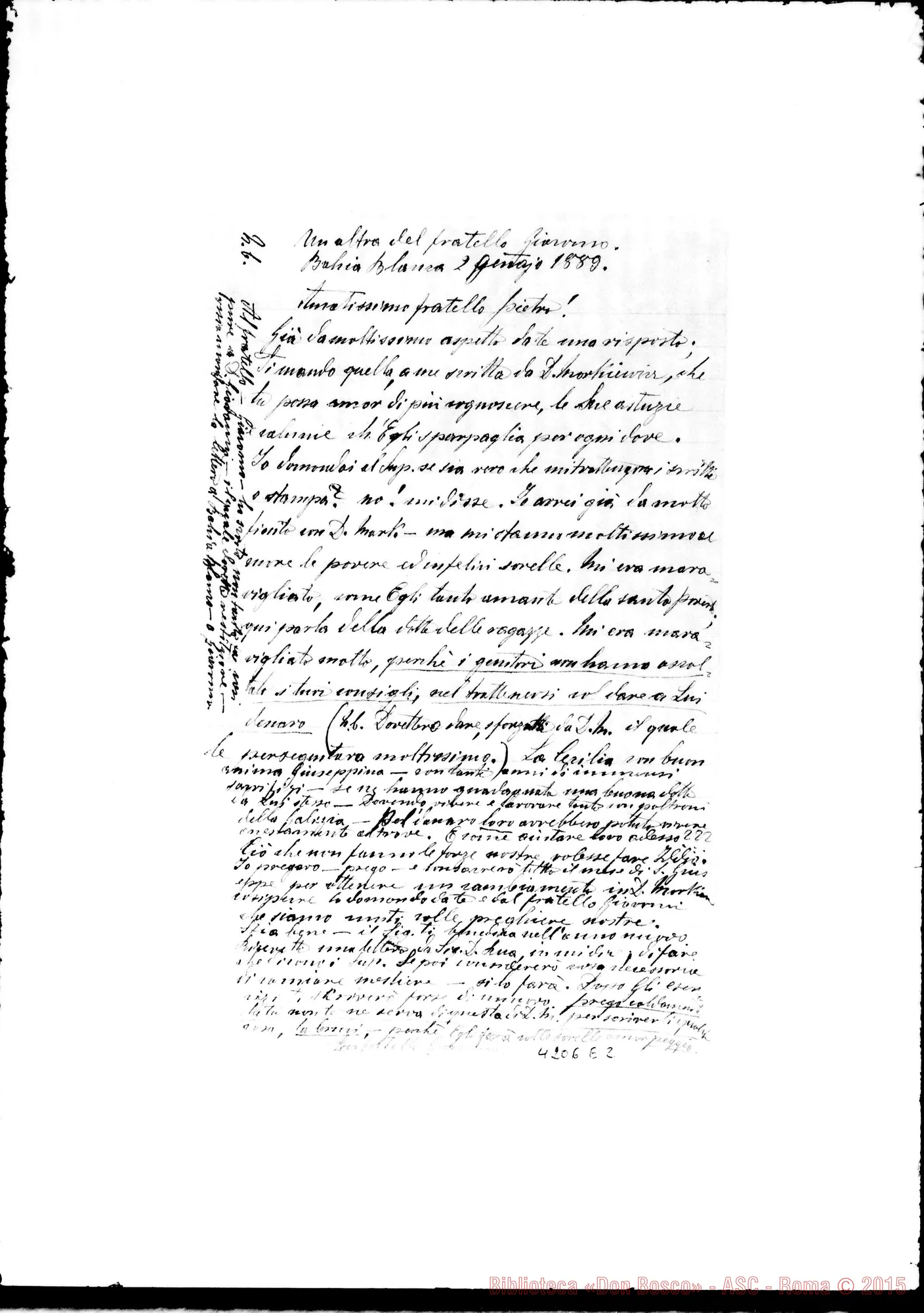 Fotogramma E 2 — Don Markiewicz-Fratello Giacomo. Miejsce, 18-10-1898. All. traduzione
