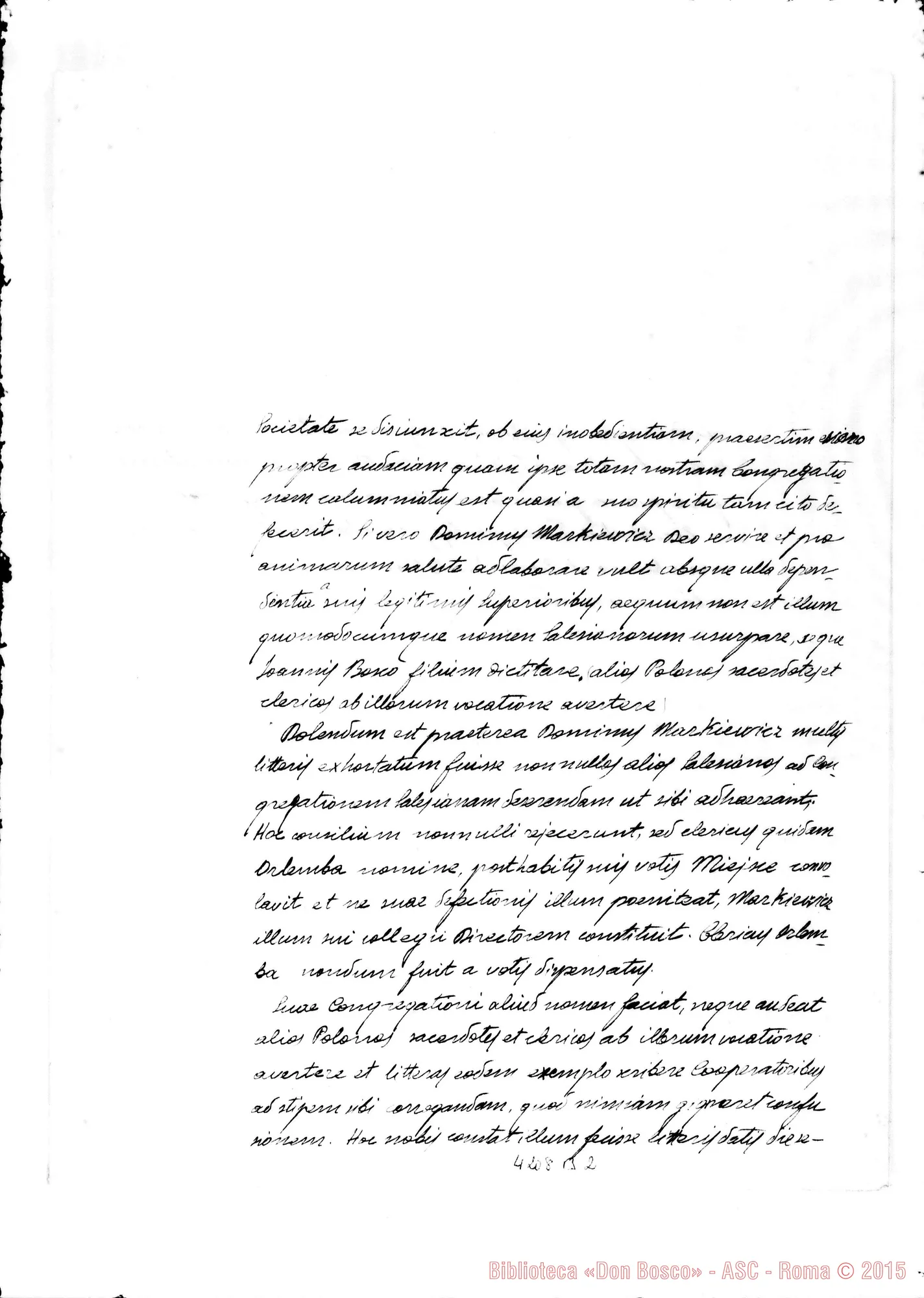 Fotogramma B 2 — Don Rua-Praesul Excellentissime. Senza firma né data. Ms. di Don Gusmano