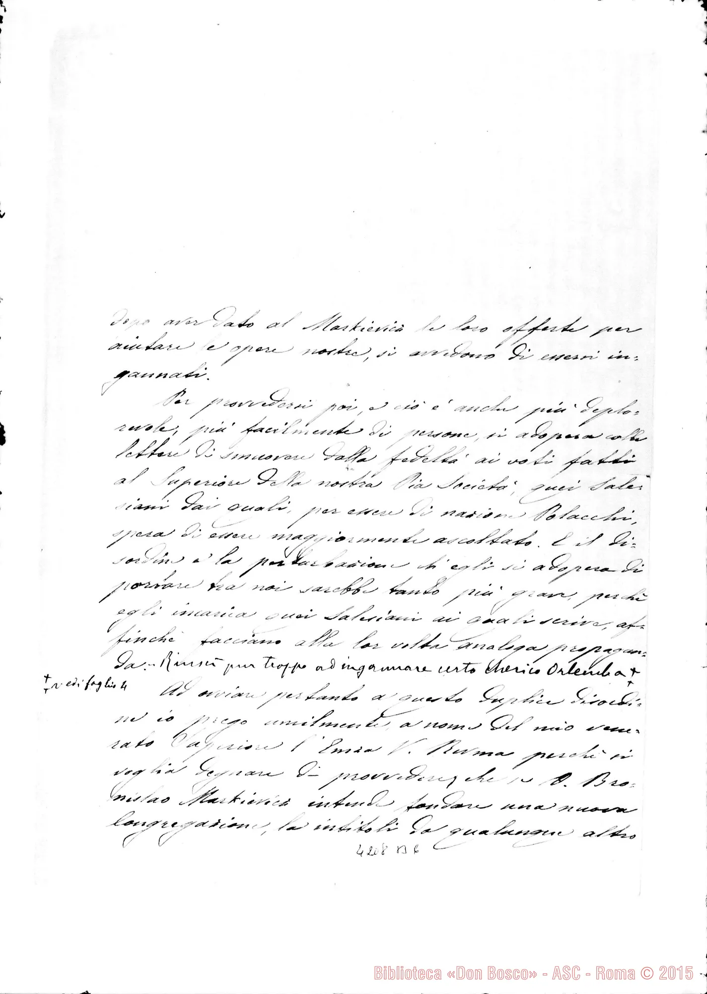 Fotogramma B 6 — Don Cagliero-Card. Vannutelli. Ms. di Don Laureri con correz. E aggiunte ms. autogr. Rua. Roma, 20-09-1898