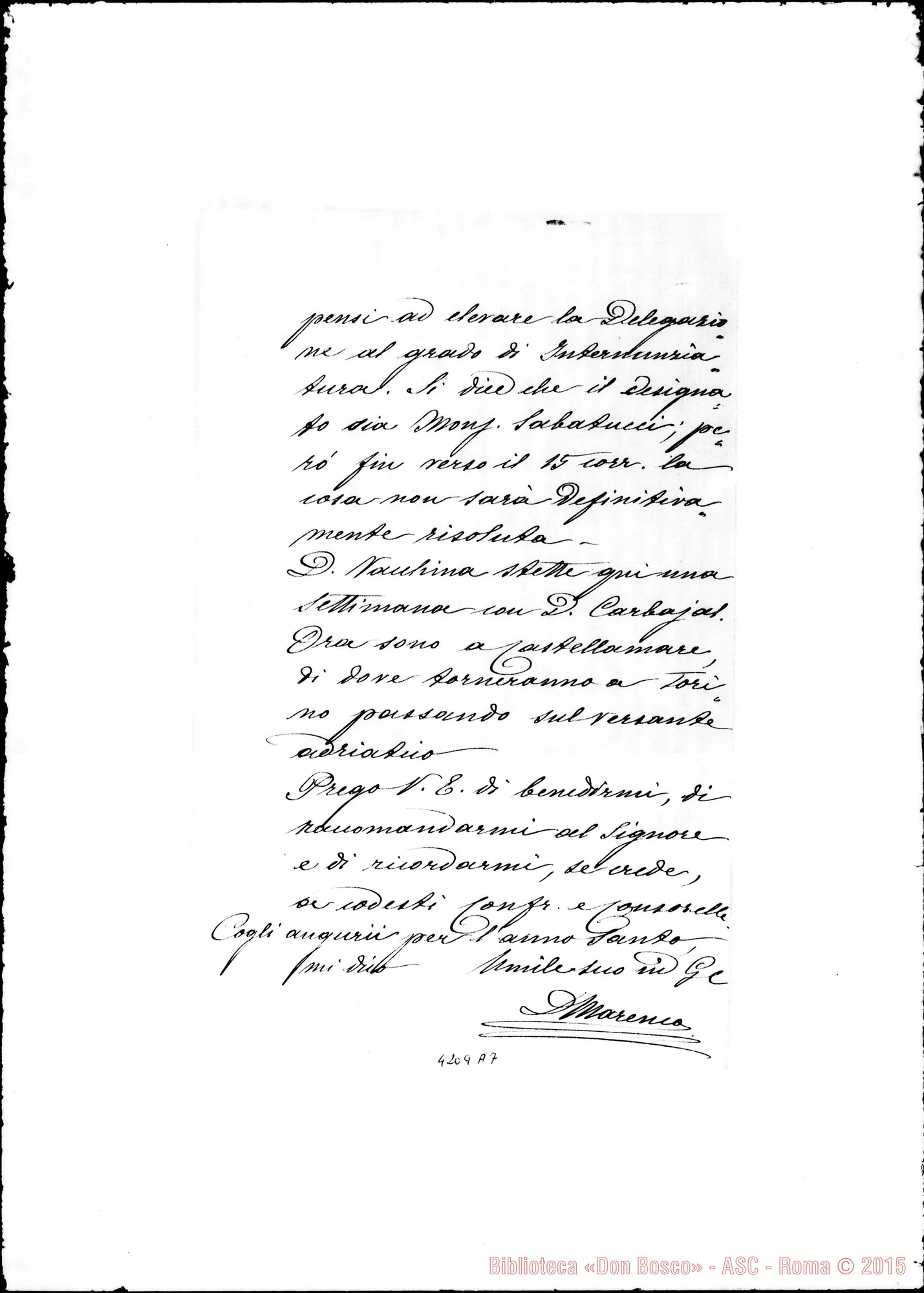 Fotogramma A 7 — Don Marenco-Mons. Cagliero. Roma, 5-01-1900. Onoranza per Eugenio Tello