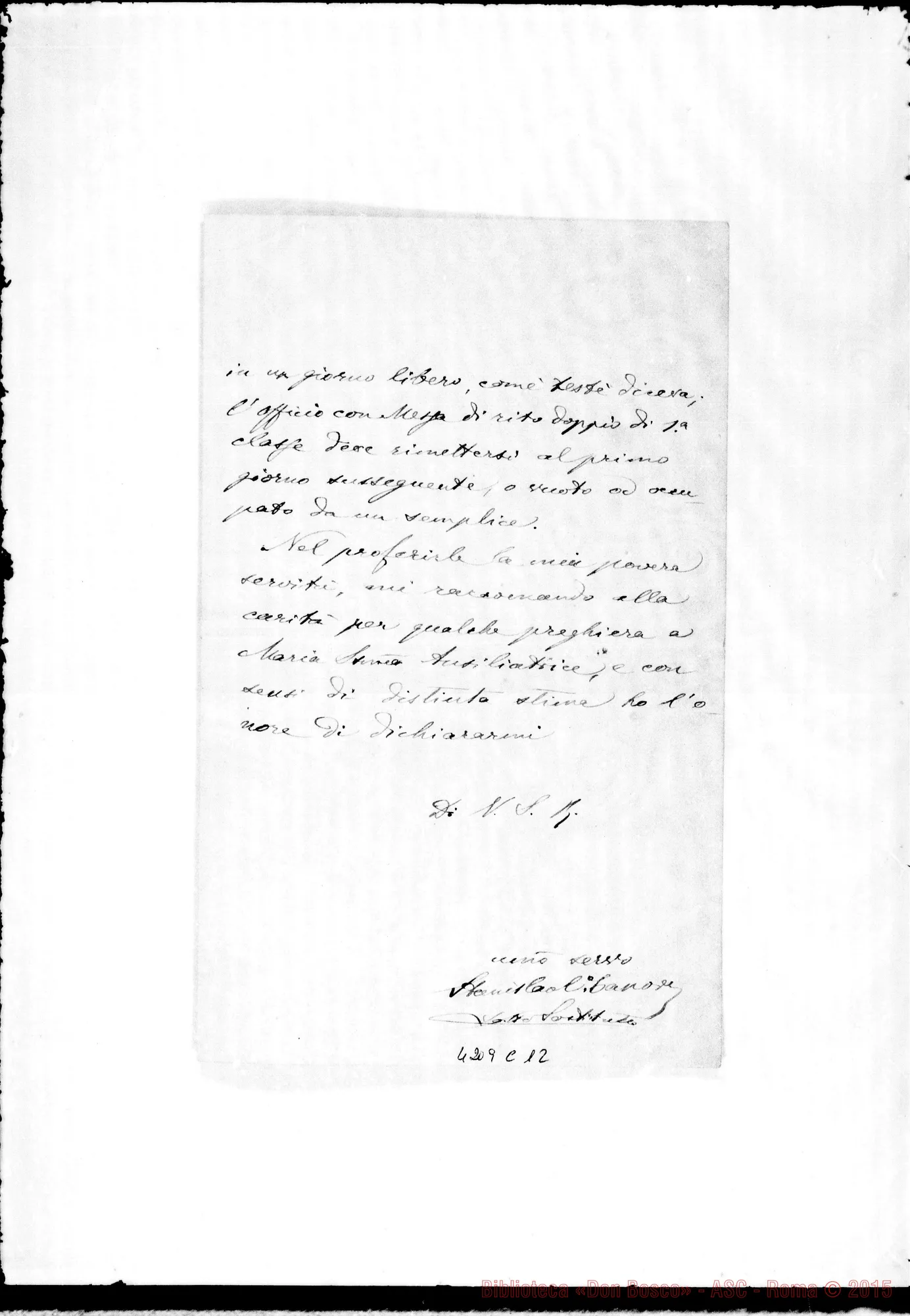 Fotogramma C 12 — Can. Stanislao Canori: sulla solennità di Maria Ausiliatrice. Roma, 14-05-1900