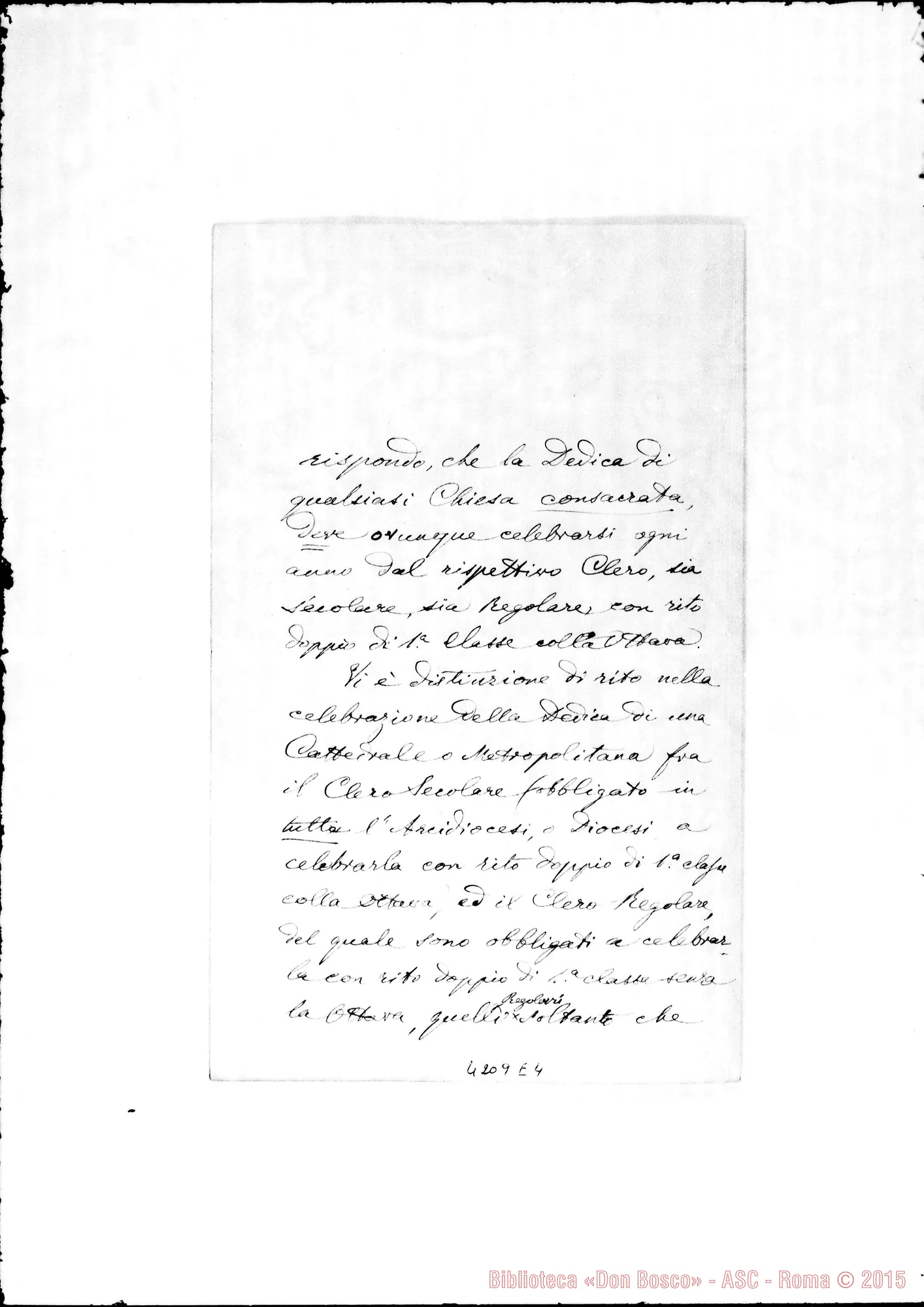 Fotogramma E 4 — Mons. Canori-Don Berto. Roma, 31-01-1902. Solennità di Maria Ausiliatrice