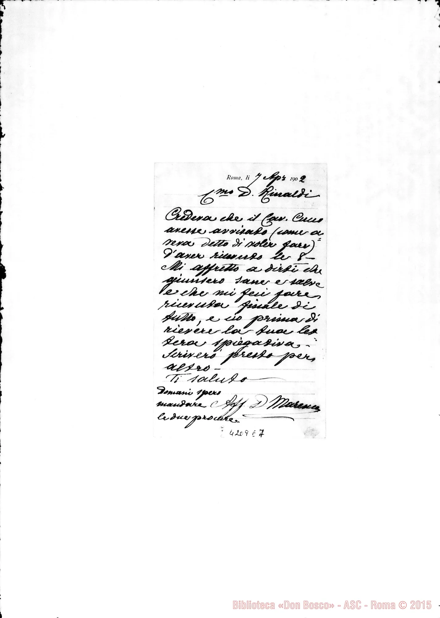 Fotogramma E 7 — Don Marenco-Don Rinaldi. Roma, 7-04-1902