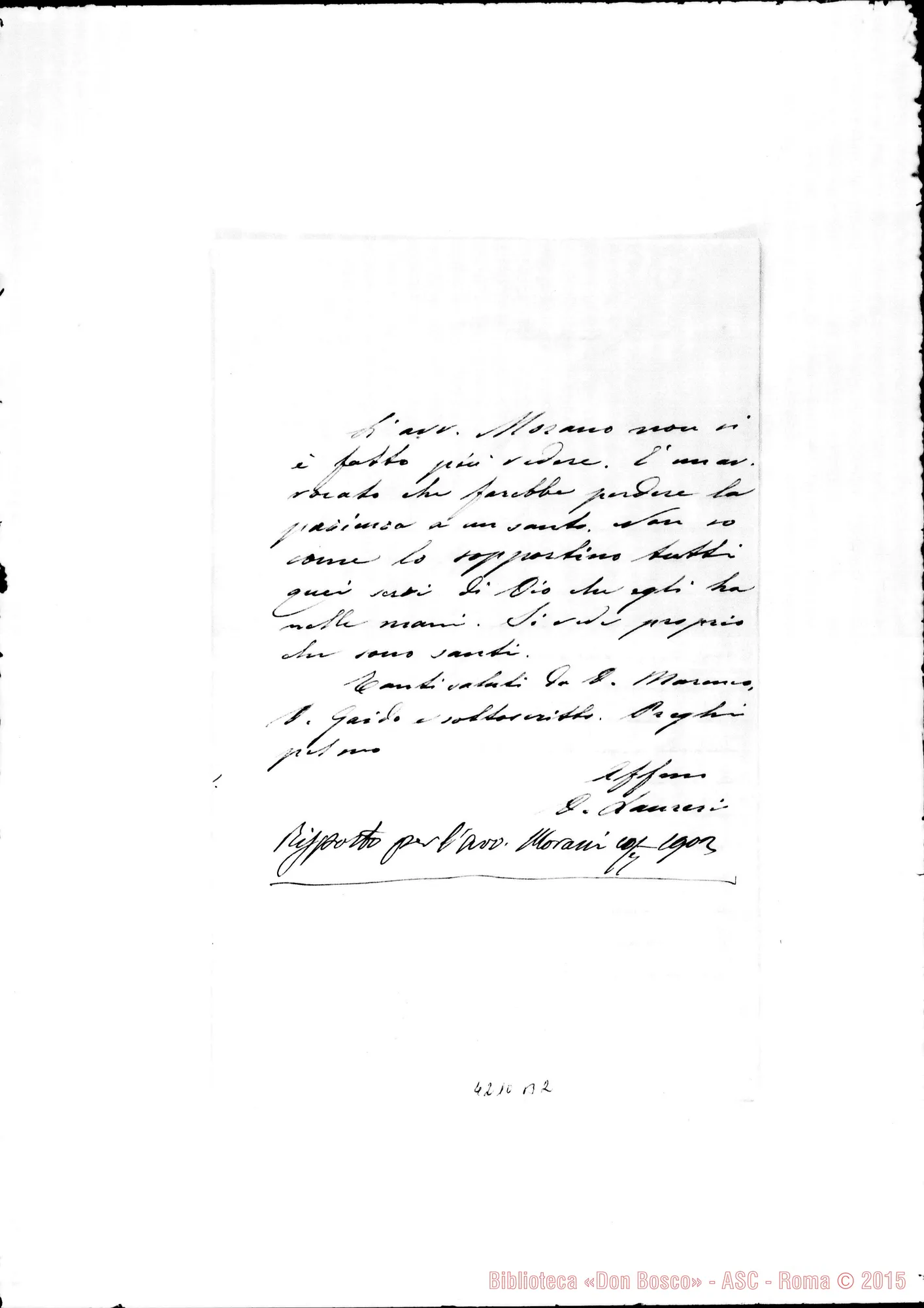 Fotogramma B 2 — Don Laureri-Don Berto. Roma, 7-06-1902. Sul Processo di Domenico Savio