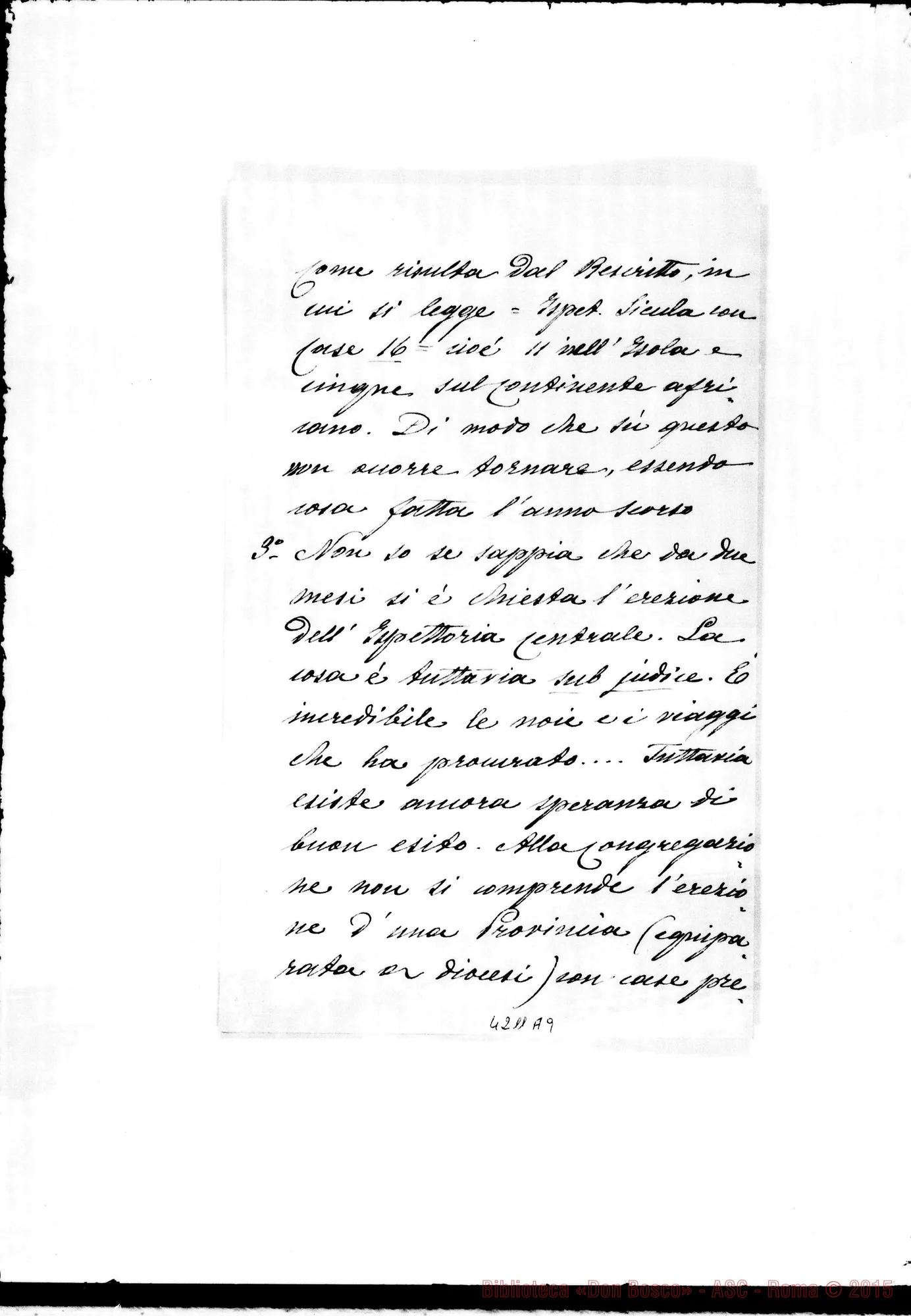 Fotogramma A 9 — Don Marenco-Don Barberis G.. Roma, 3-01-1903. Erezioni di Case E Ispettorie