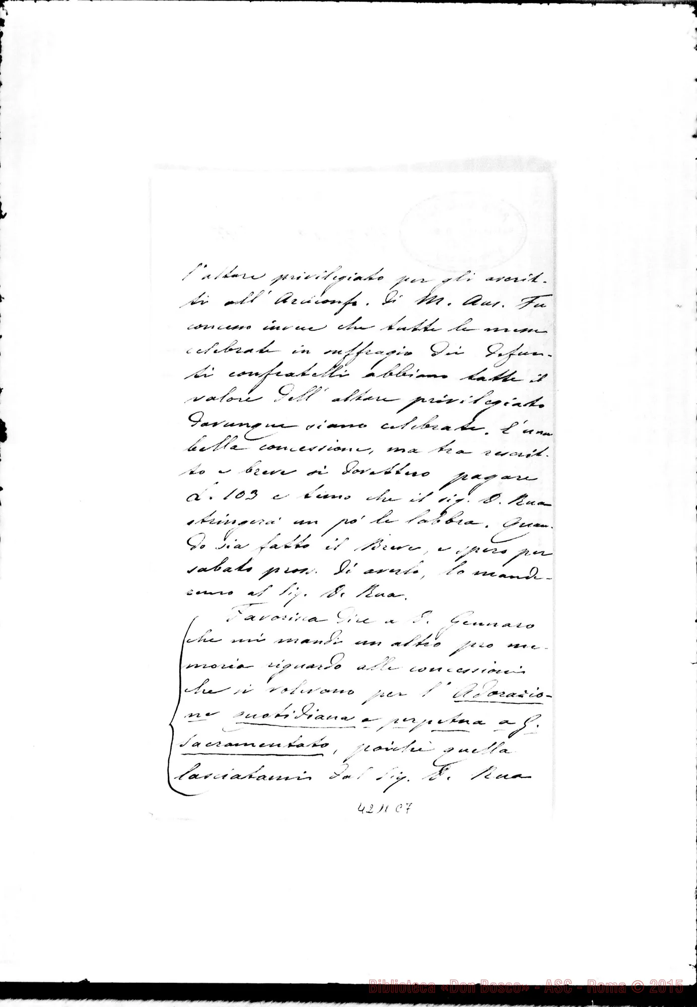 Fotogramma C 7 — Don Laureri-Don Berto. Roma, 4-03-1903. Su indulgenze E favori spirituali