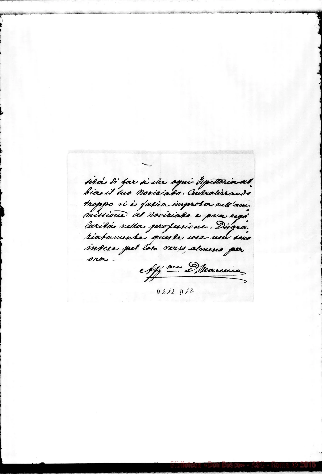 Fotogramma D 12 — Don Marenco-Don Gusmano. Roma, 5-11-1903. Rescritti. Noviziati
