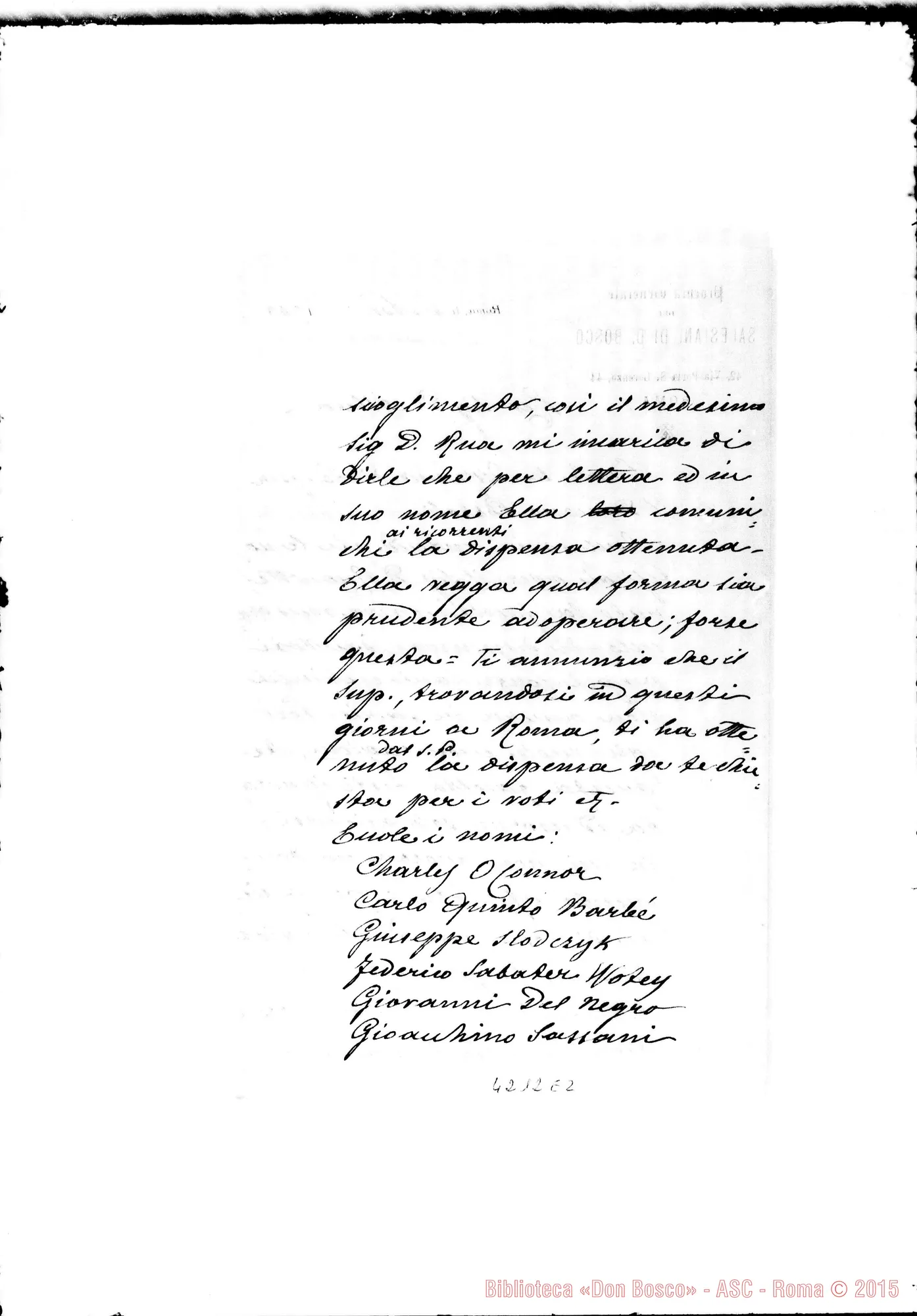 Fotogramma E 2 — Don Marenco-Don Albera. Roma, 6-11-1903. Facoltà di dispensa voti perpetui