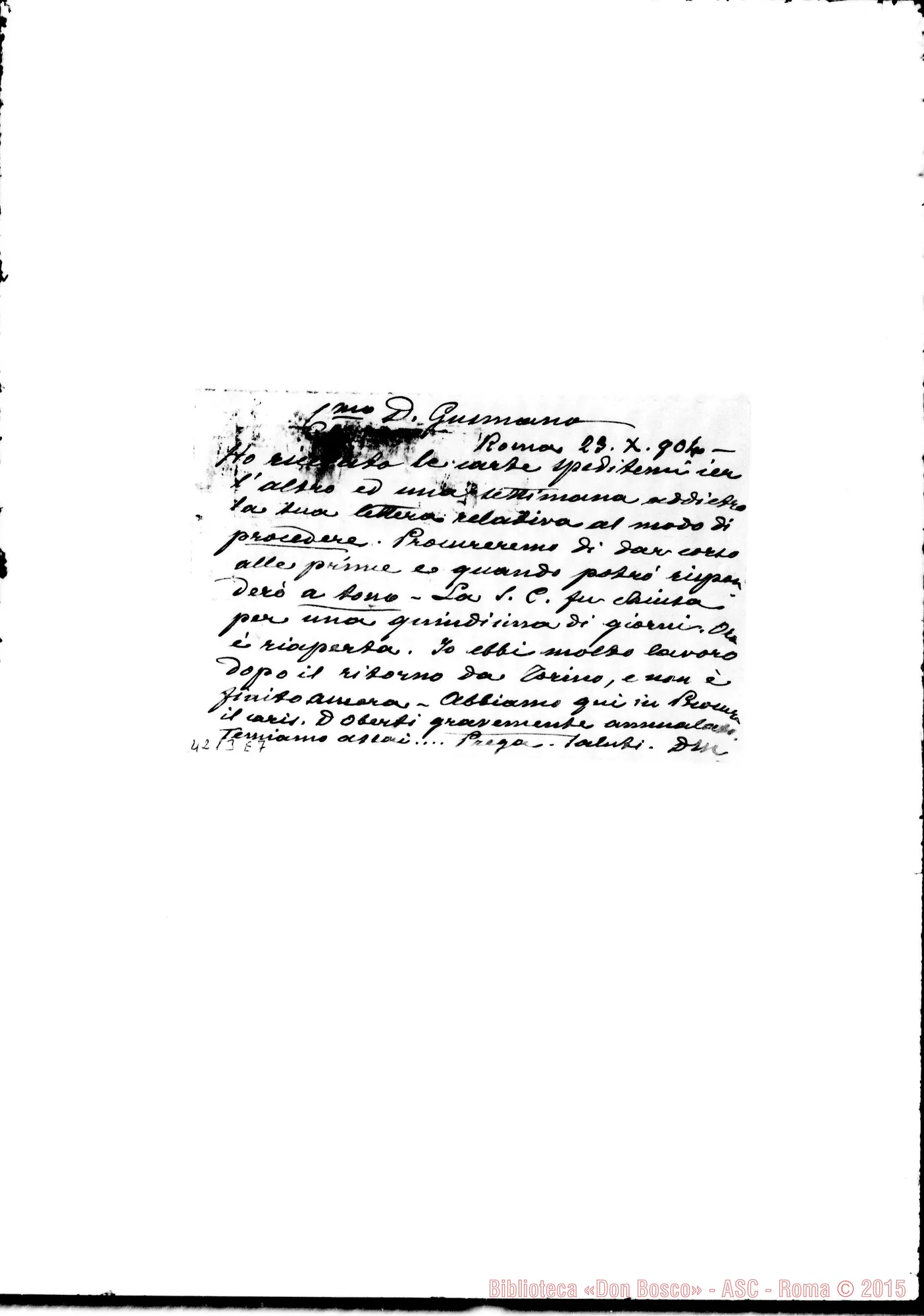 Fotogramma E 7 — Don Marenco-Don Gusmano. Roma, 23-10-1904
