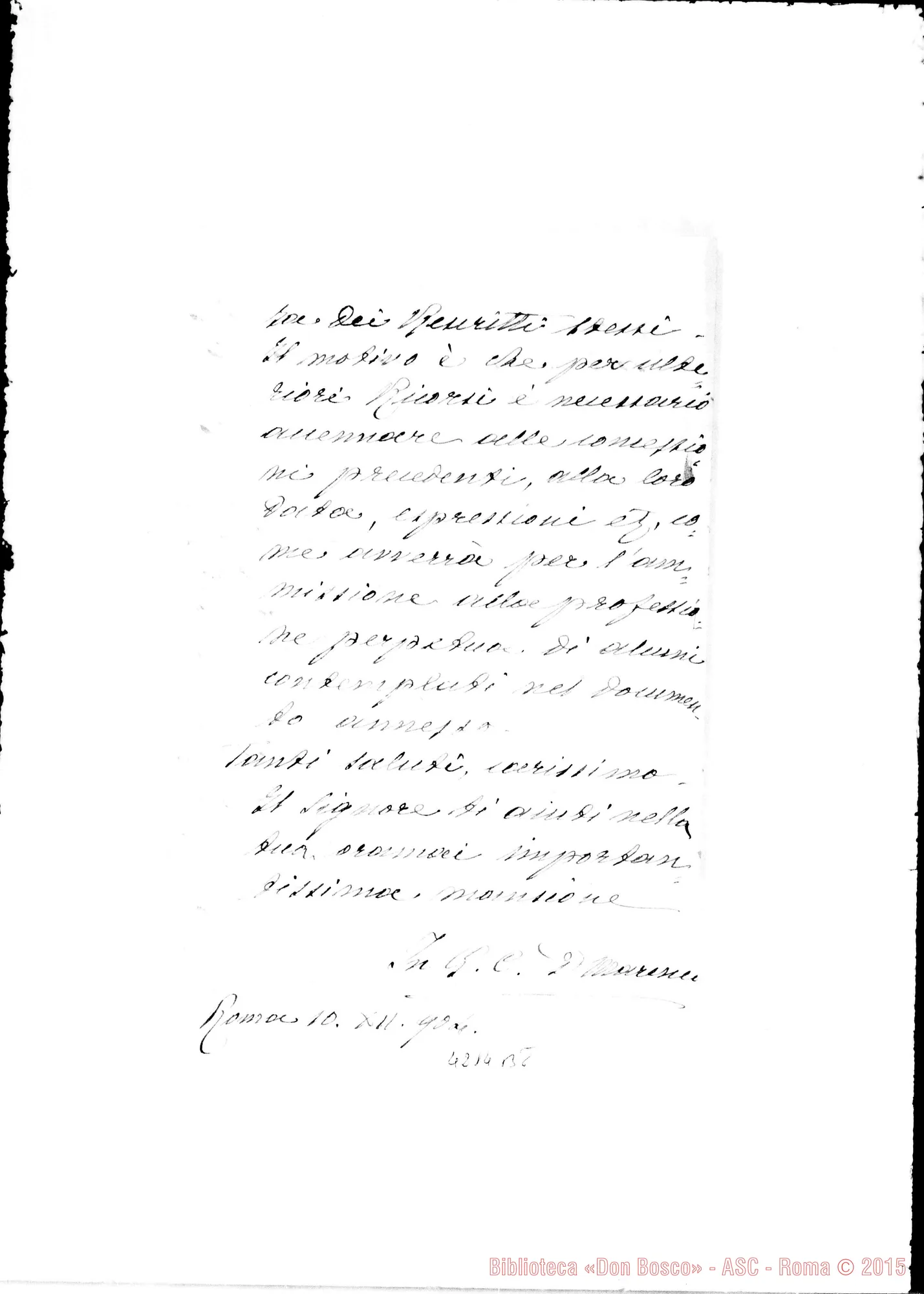 Fotogramma B 8 — Don Marenco-Don Gusmano. Roma, 10-12-1904. Rescritto per Oriente, sanazione…
