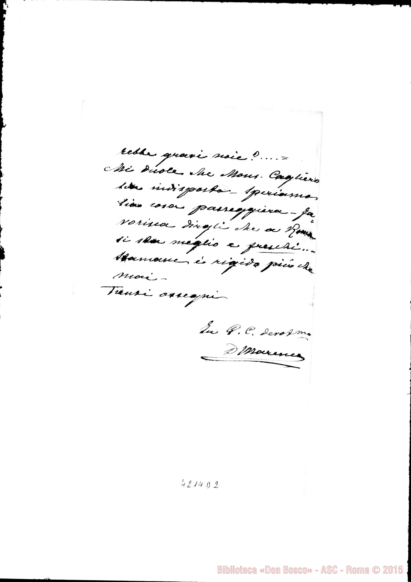 Fotogramma D 2 — Don Marenco-Don Albera. Roma, 29-01-1905. Su Don Perrot