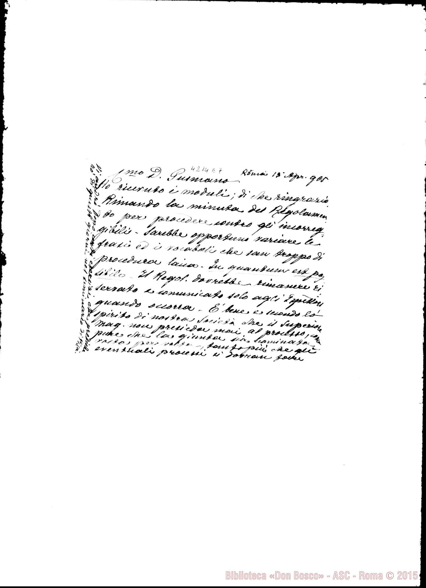 Fotogramma E 7 — Don Marenco-Don Gusmano. Roma, 13-04-1905. Regolamenti