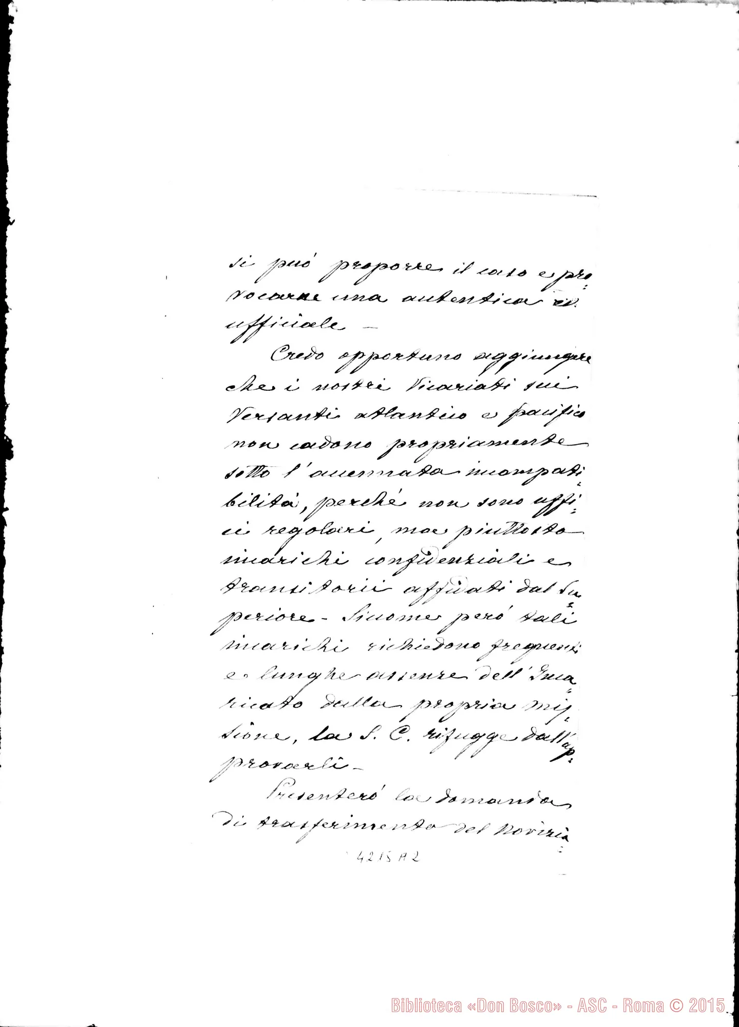 Fotogramma A 2 — Don Marenco-Don Gusmano. Roma, 6-05-1905. Ufficio di Vesc. E Sup. Generale