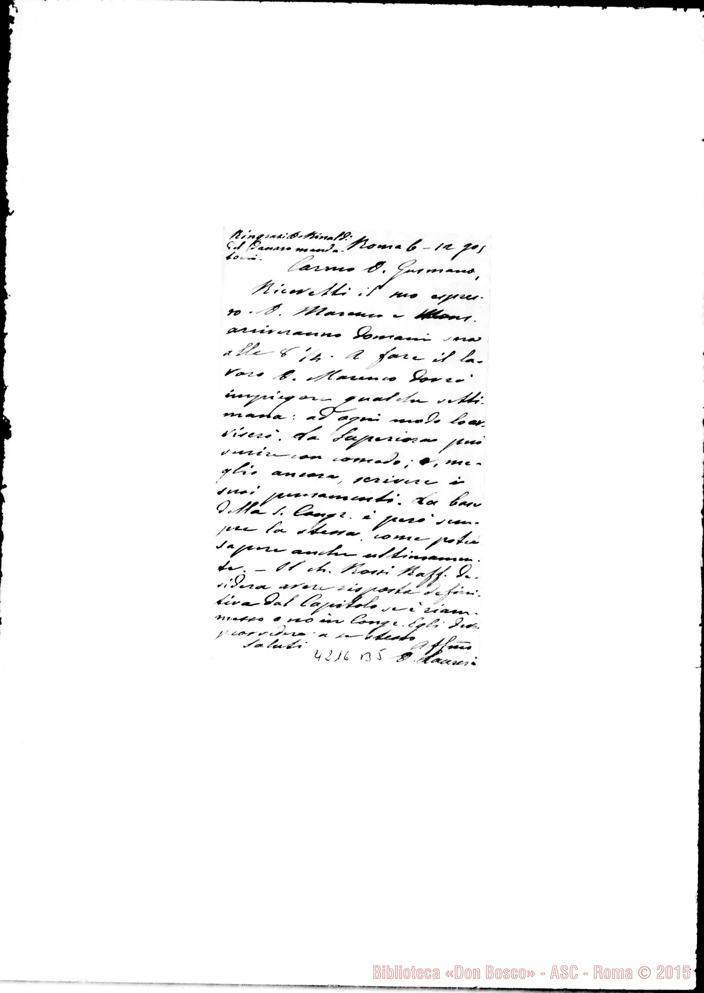Fotogramma B 5 — Don Laureri-Don Gusmano. Roma, 6-12-1905