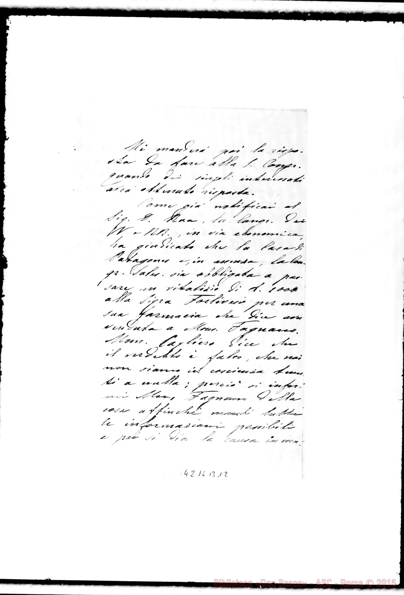 Fotogramma B 12 — Don Laureri-Don Gusmano. Roma, 14-12-1905. Nuovo ricorso di Don Perrot r