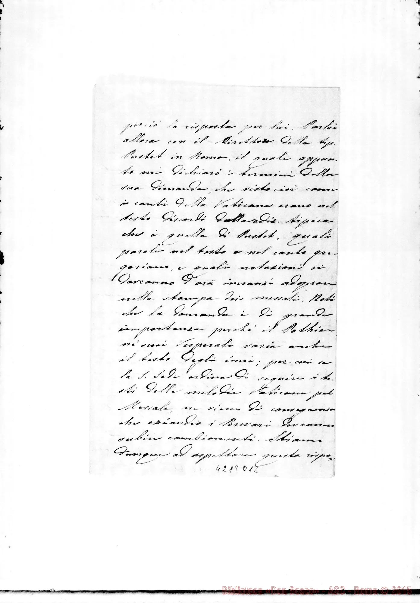 Fotogramma D 12 — Don Laureri-Don Gusmano. Roma, 12-01-1907. Sulla Causa di Beat, di Don Bosco
